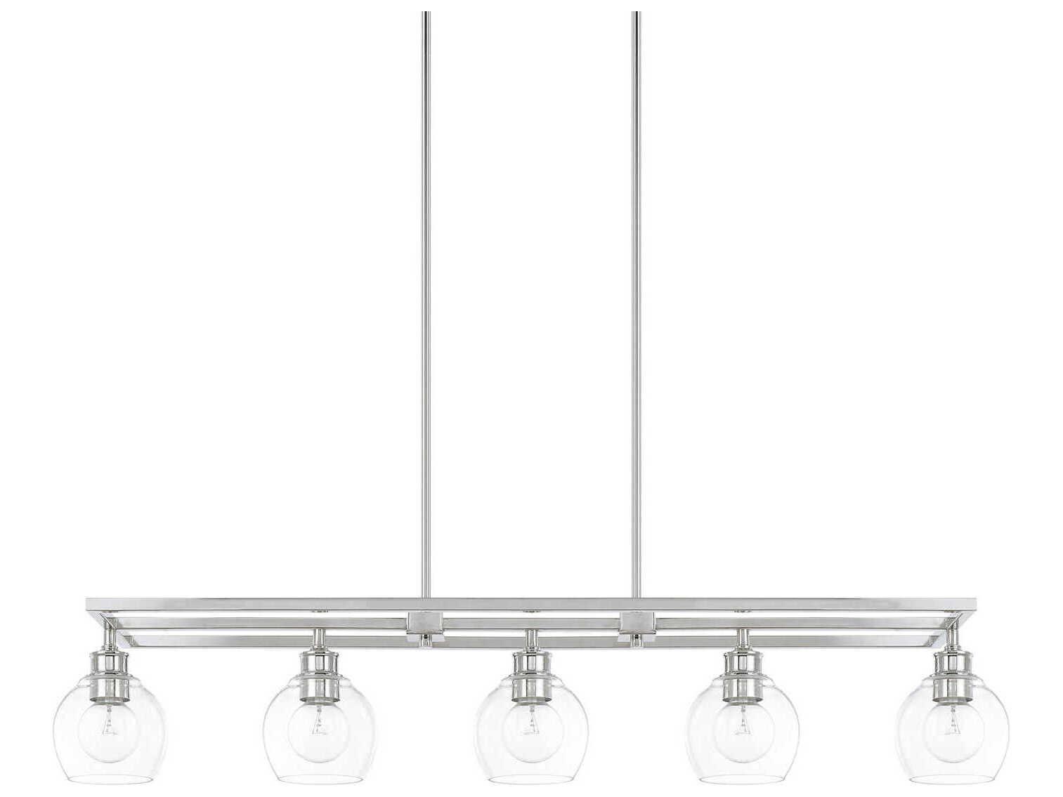 Capital Lighting Mid Century 5-Light Polished Nickel Glass Island Pendant