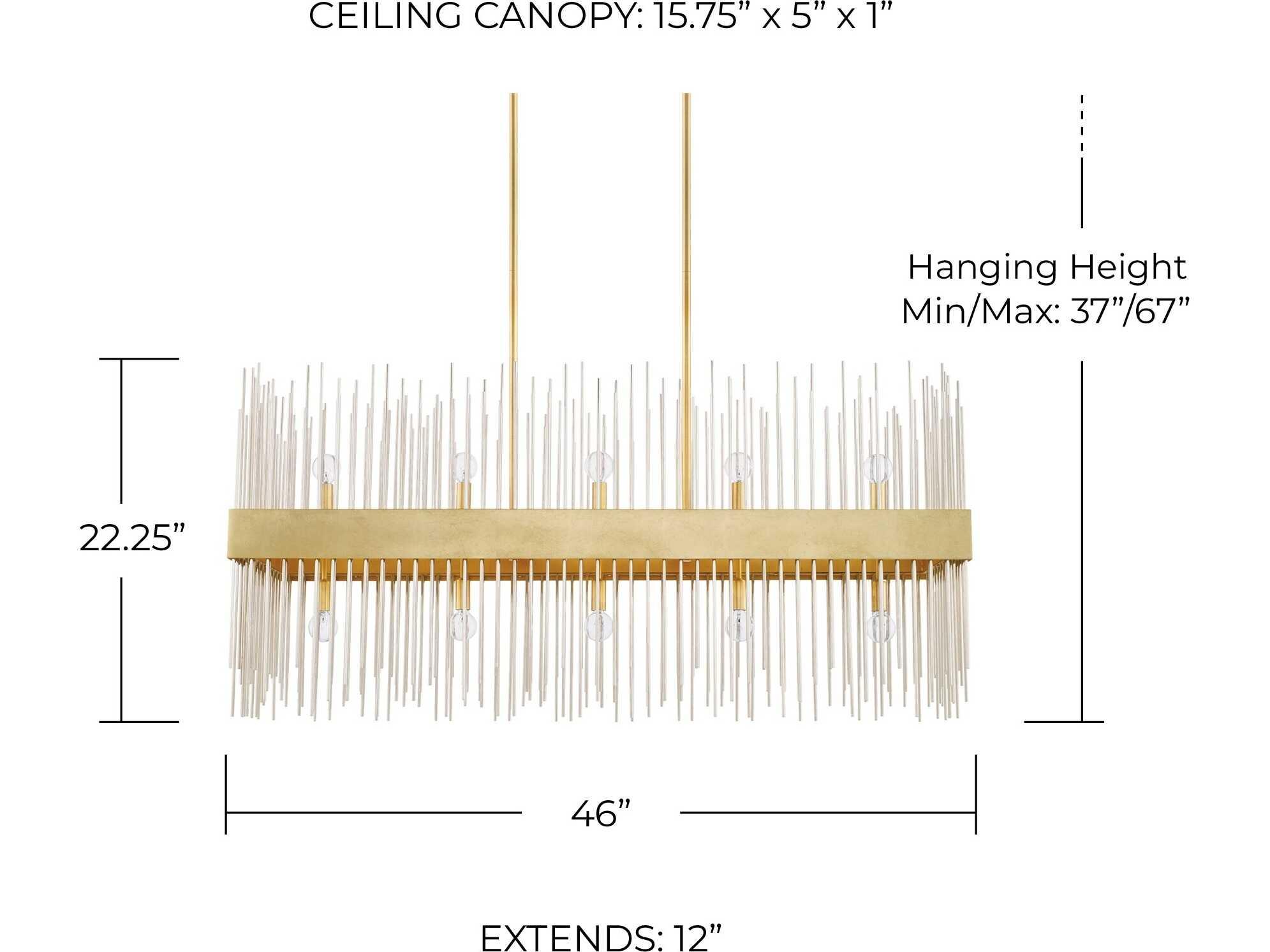 Capital Lighting Lena 10-Light Fire And Ice Gold Island Pendant