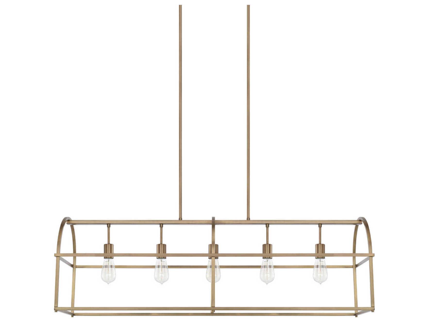 Capital Lighting Aubrey 5-Light Aged Brass Linear Island Pendant