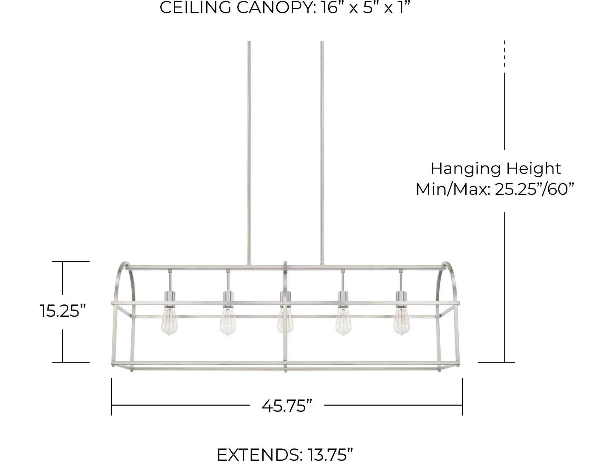Capital Lighting Aubrey 5-Light Brushed Nickel Island Pendant