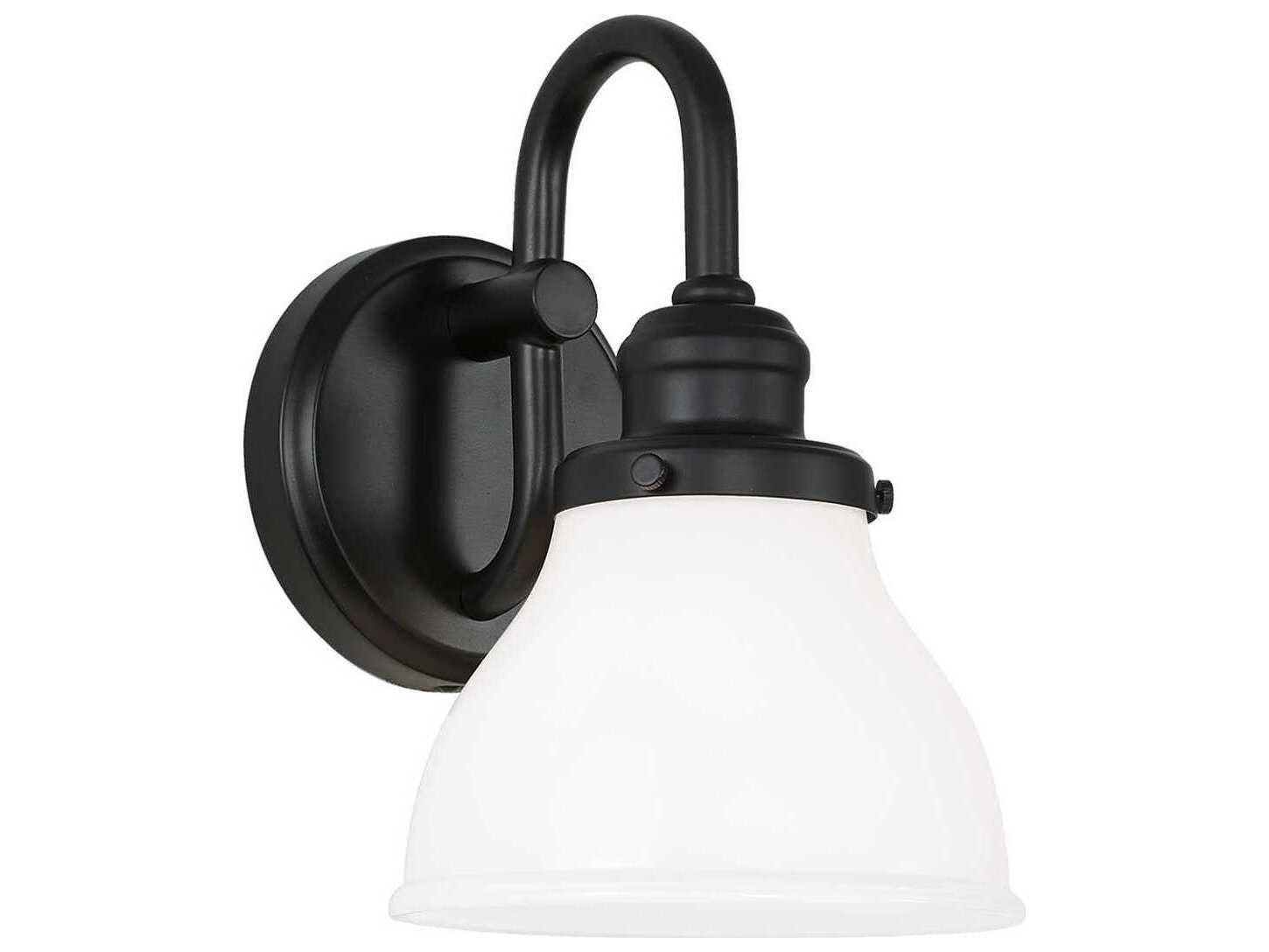 Capital Lighting Baxter 1-Light Matte Black Glass Wall Sconce
