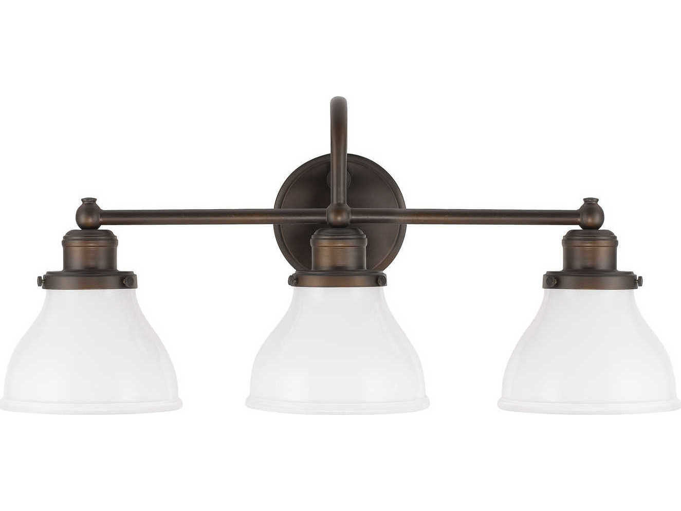 Capital Lighting Baxter 3-Light Burnished Bronze Glass Vanity Light