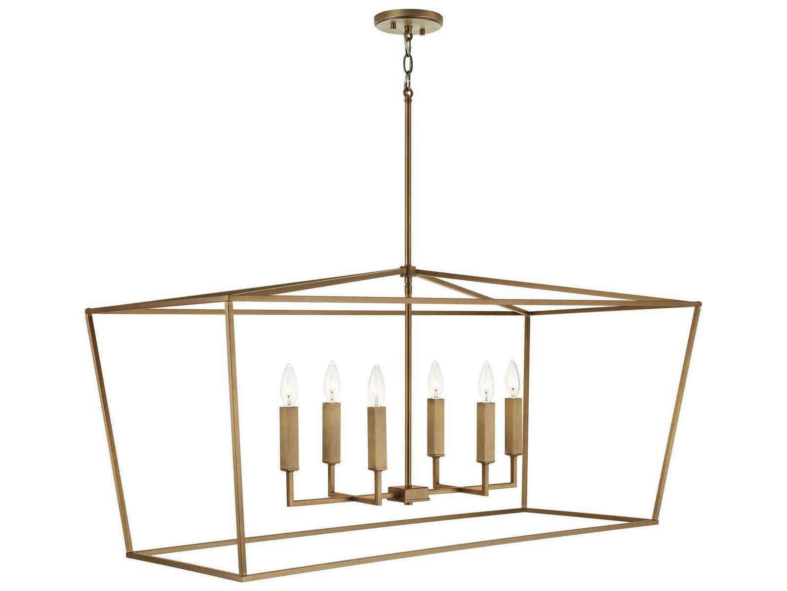 Capital Lighting Thea 6-Light Aged Brass Island Pendant