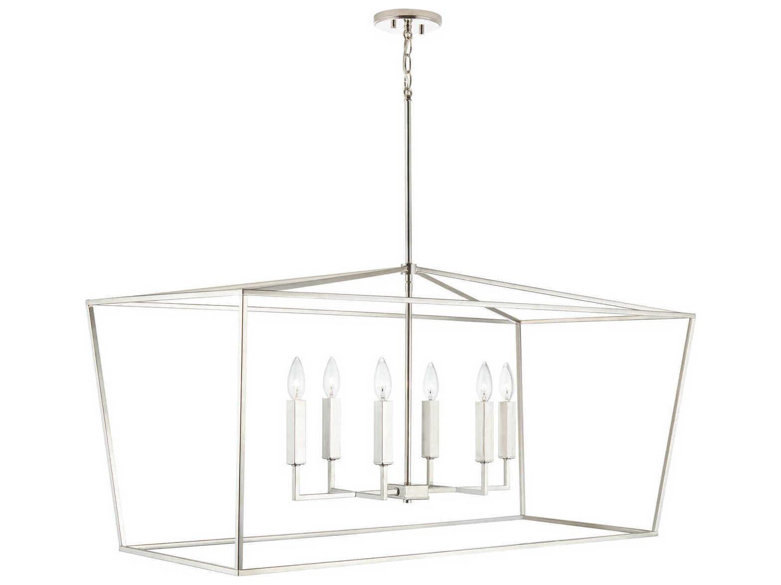 Capital Lighting Thea 6-Light Polished Nickel Lantern Island Pendant