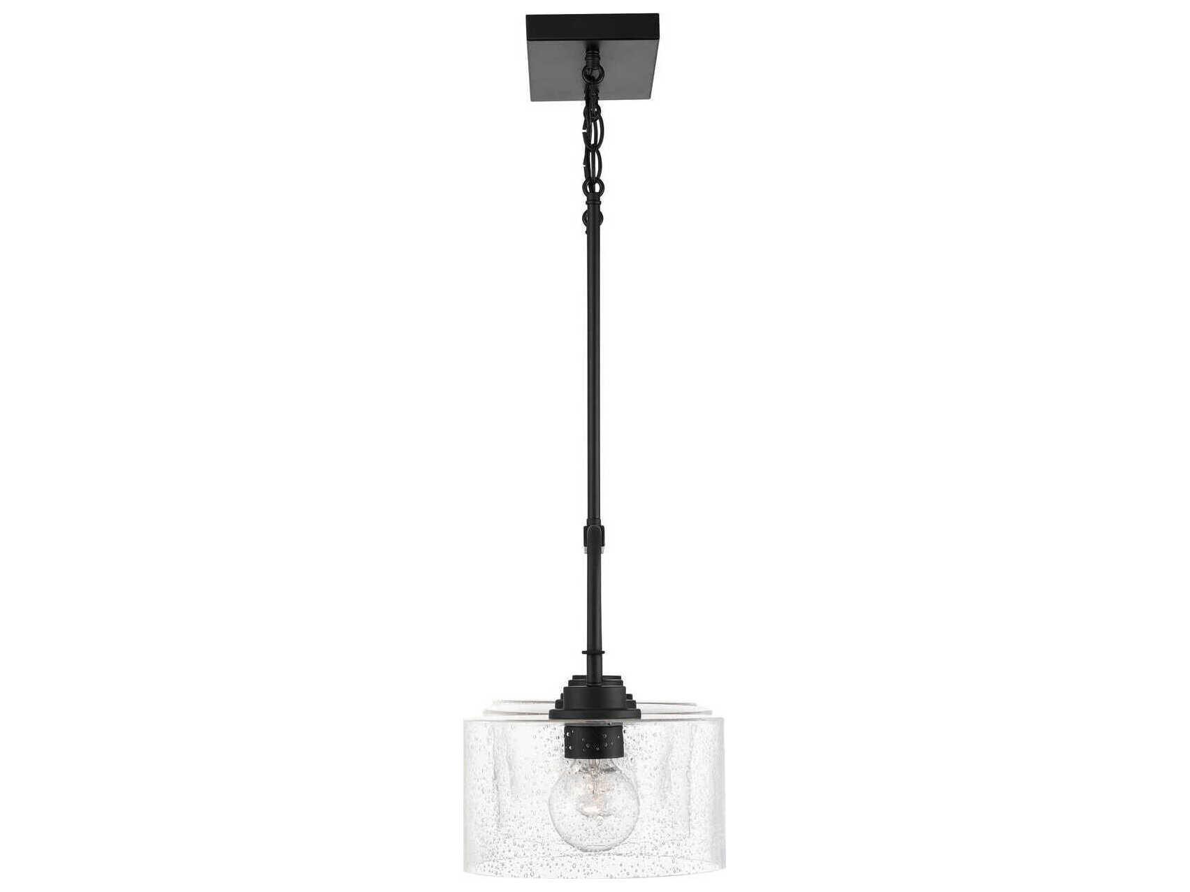Capital Lighting 3-Light Matte Black Drum Island Pendant