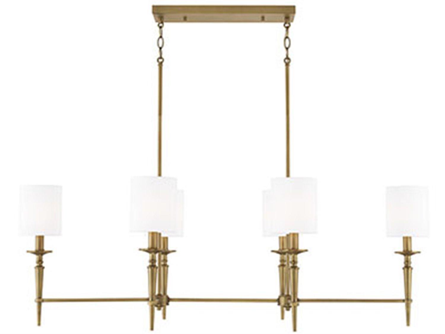 Capital Lighting Abbie 6-Light Aged Brass Cylinder Island Pendant