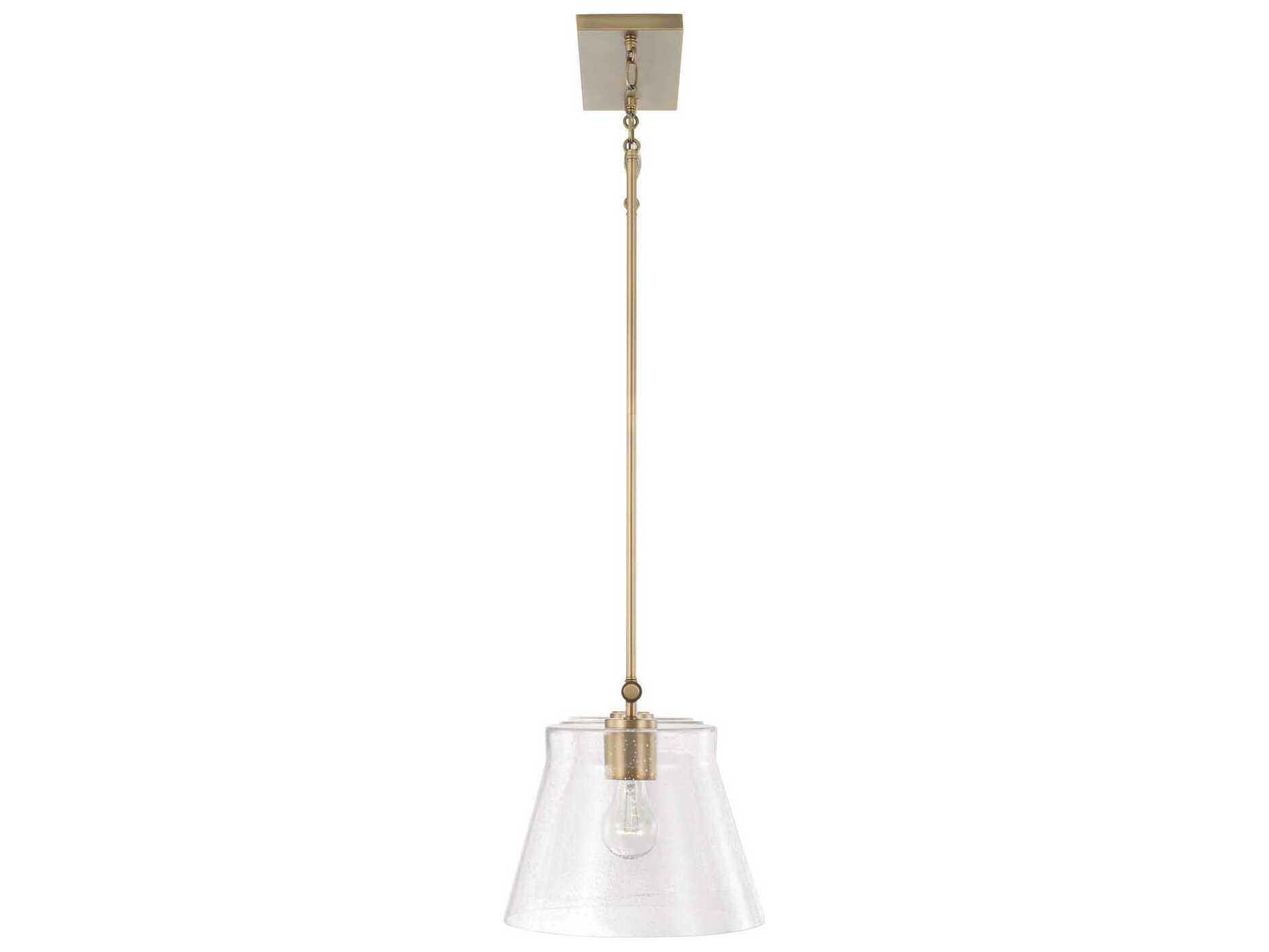 Capital Lighting Baker 3-Light Aged Brass Glass Empire Linear Island Pendant