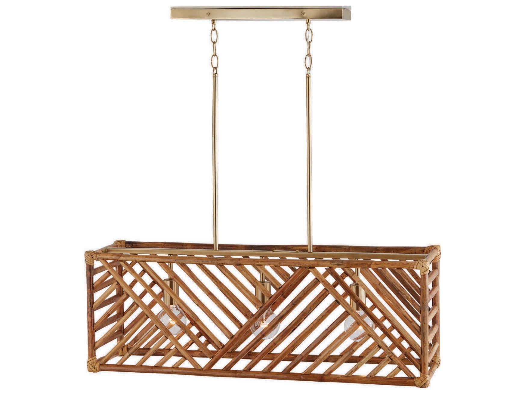 Capital Lighting Soleil 3-Light Matte Brass Brown Geometric Island Pendant