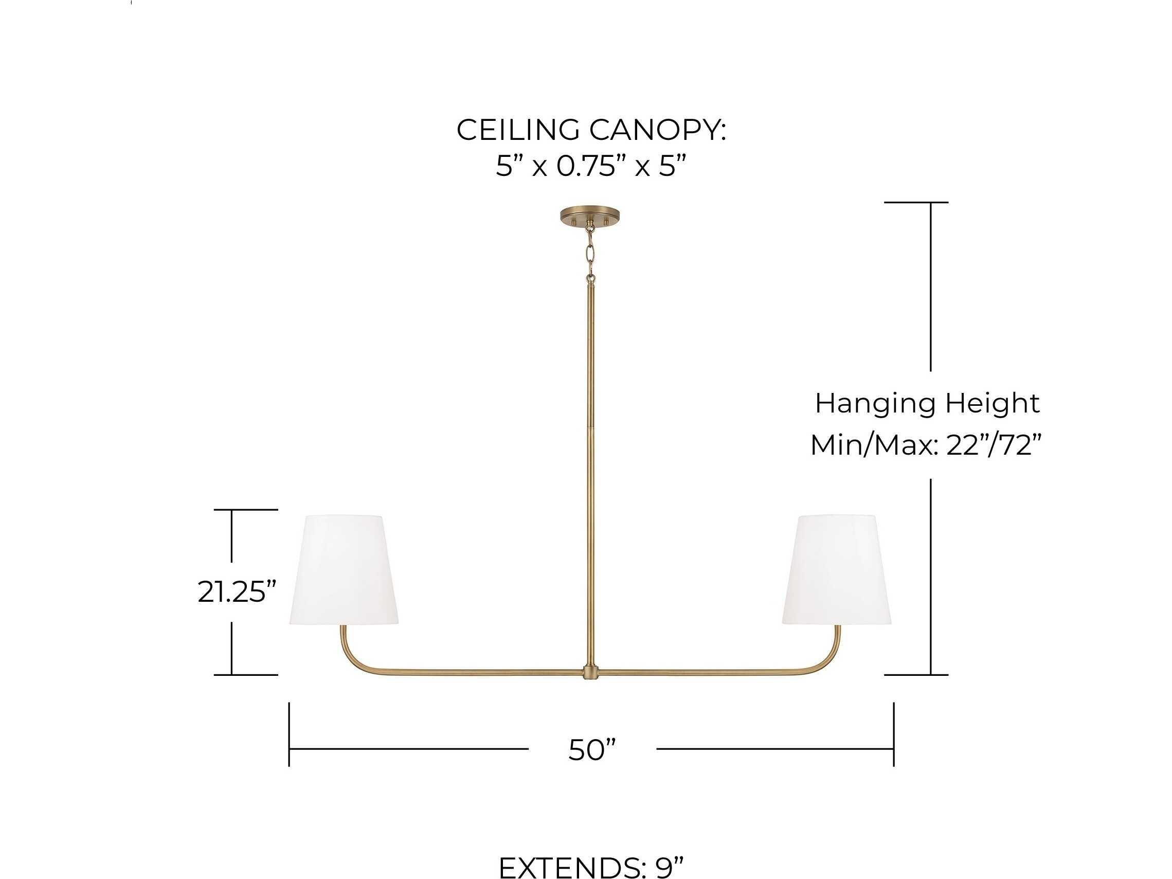 Capital Lighting Brody 2-Light Aged Brass Empire Linear Island Pendant