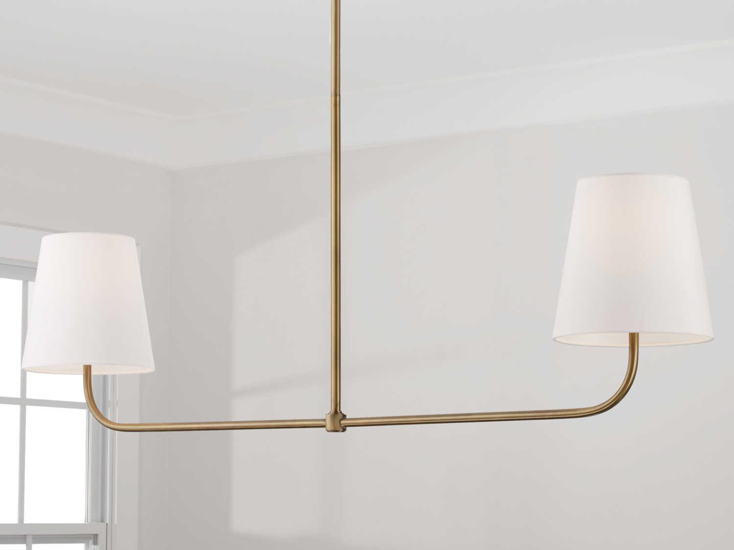 Capital Lighting Brody 2-Light Aged Brass Empire Linear Island Pendant