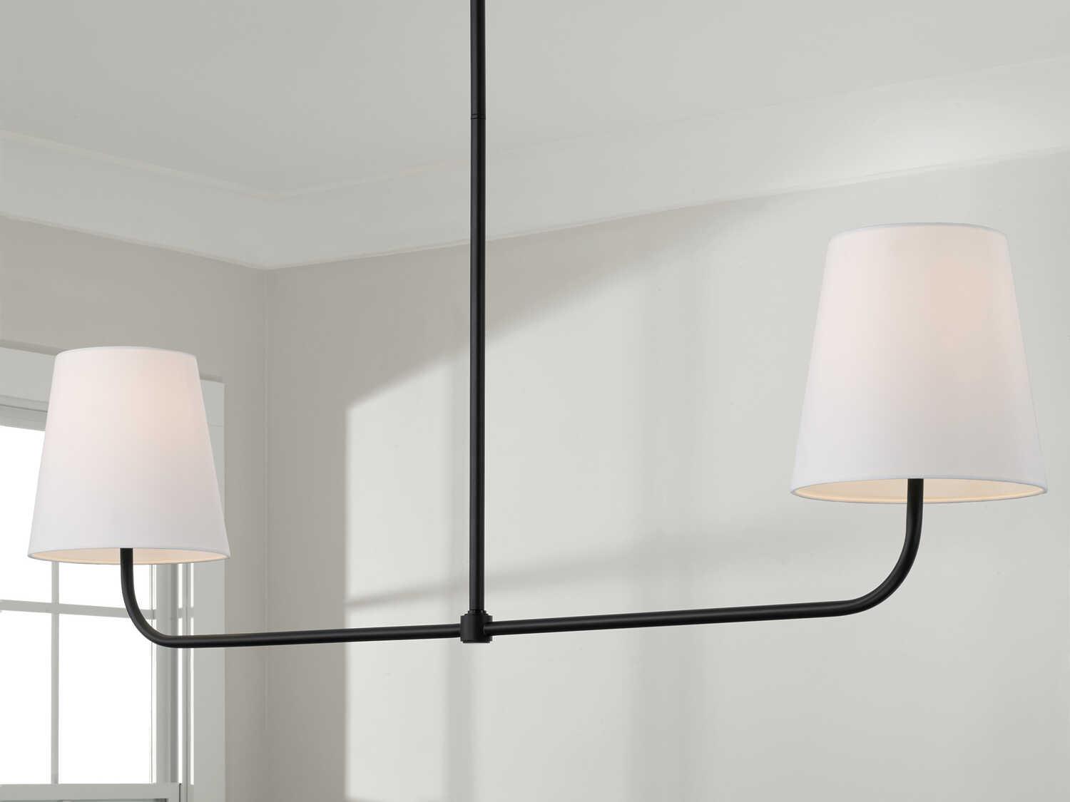 Capital Lighting Brody 2-Light Matte Black Empire Linear Island Pendant