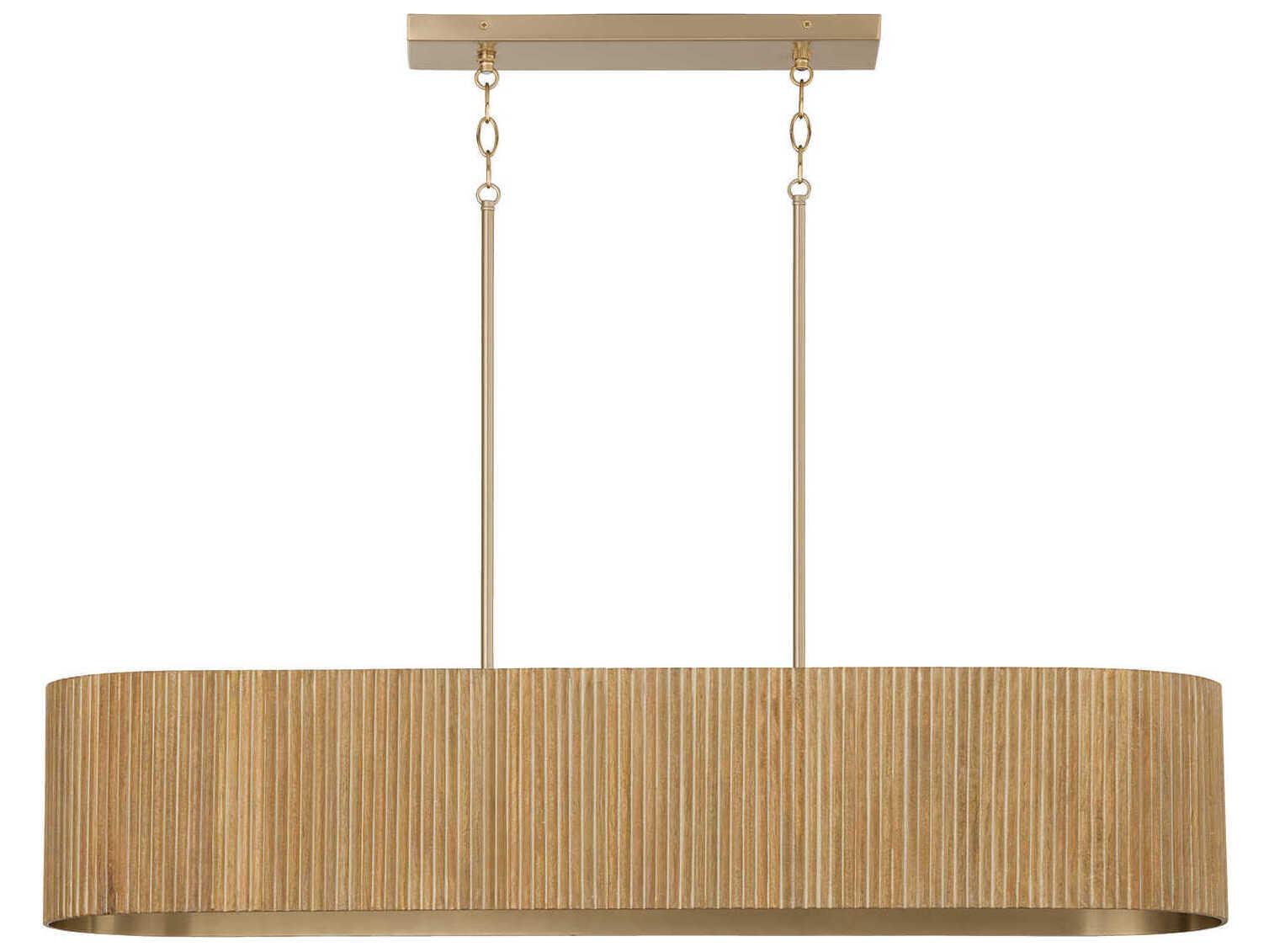 Capital Lighting Donovan 5-Light White Wash Matte Brass Island Pendant