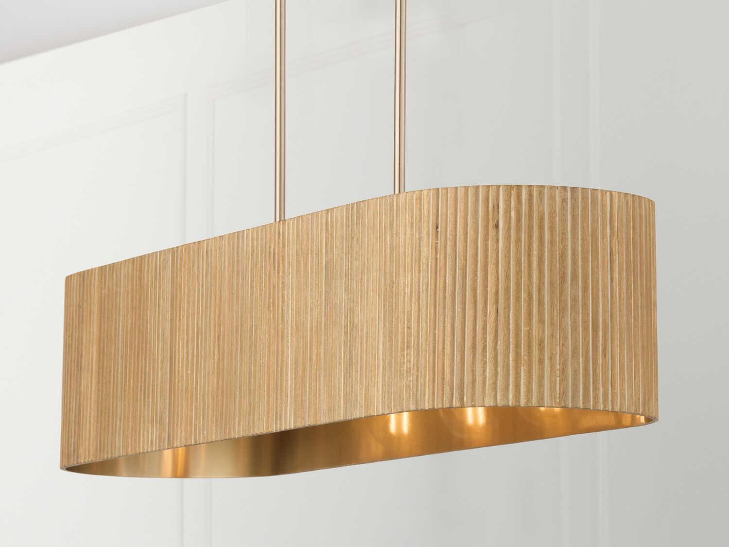 Capital Lighting Donovan 5-Light White Wash Matte Brass Island Pendant