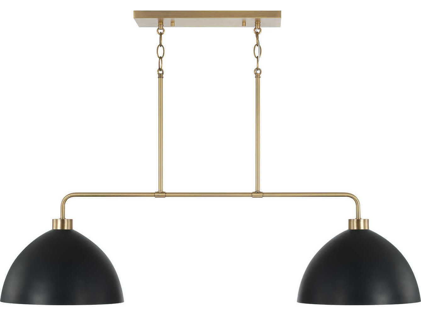 Capital Lighting Ross 2-Light Aged Brass And Black Dome Island Pendant