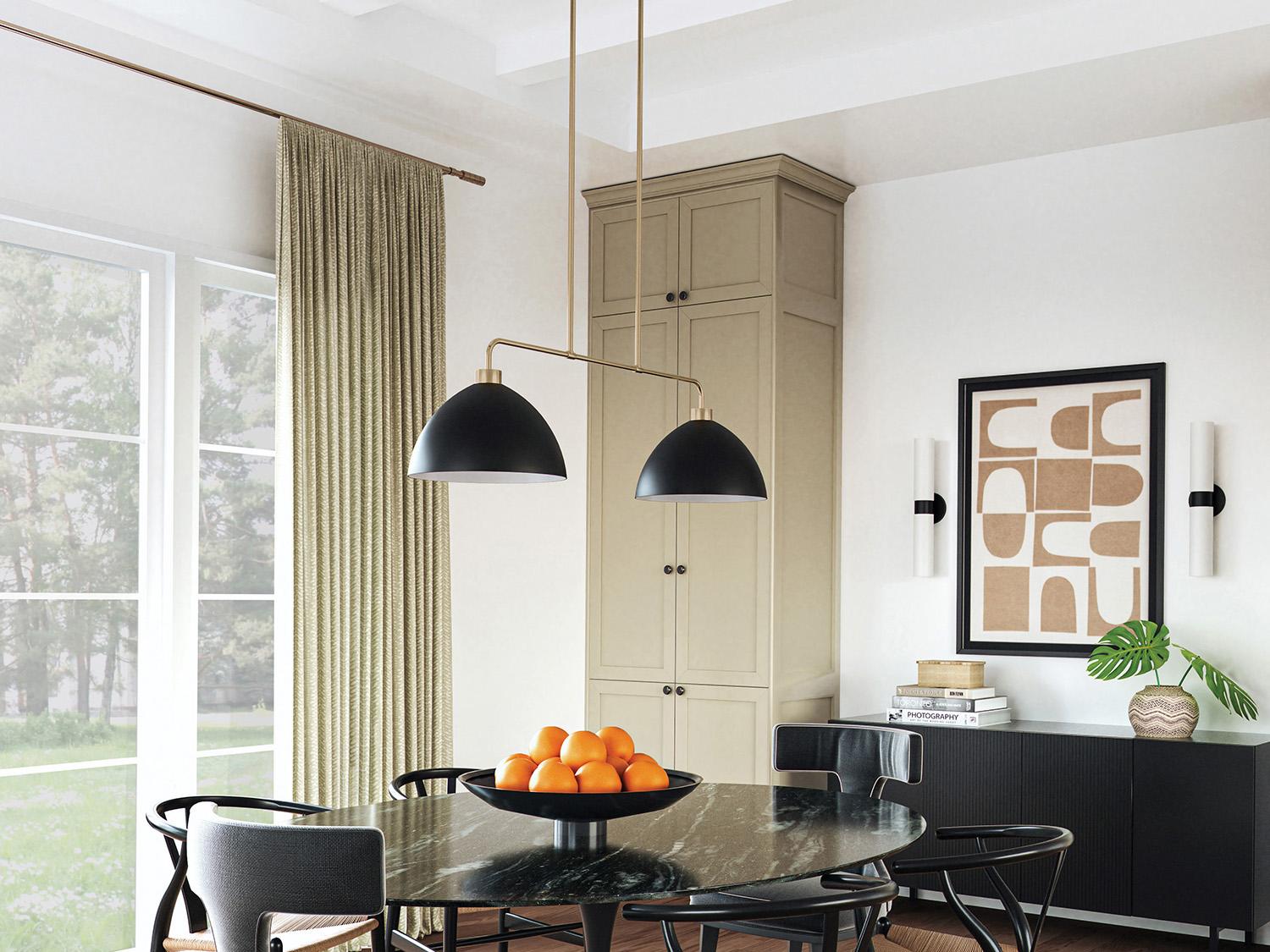 Capital Lighting Ross 2-Light Aged Brass And Black Dome Island Pendant