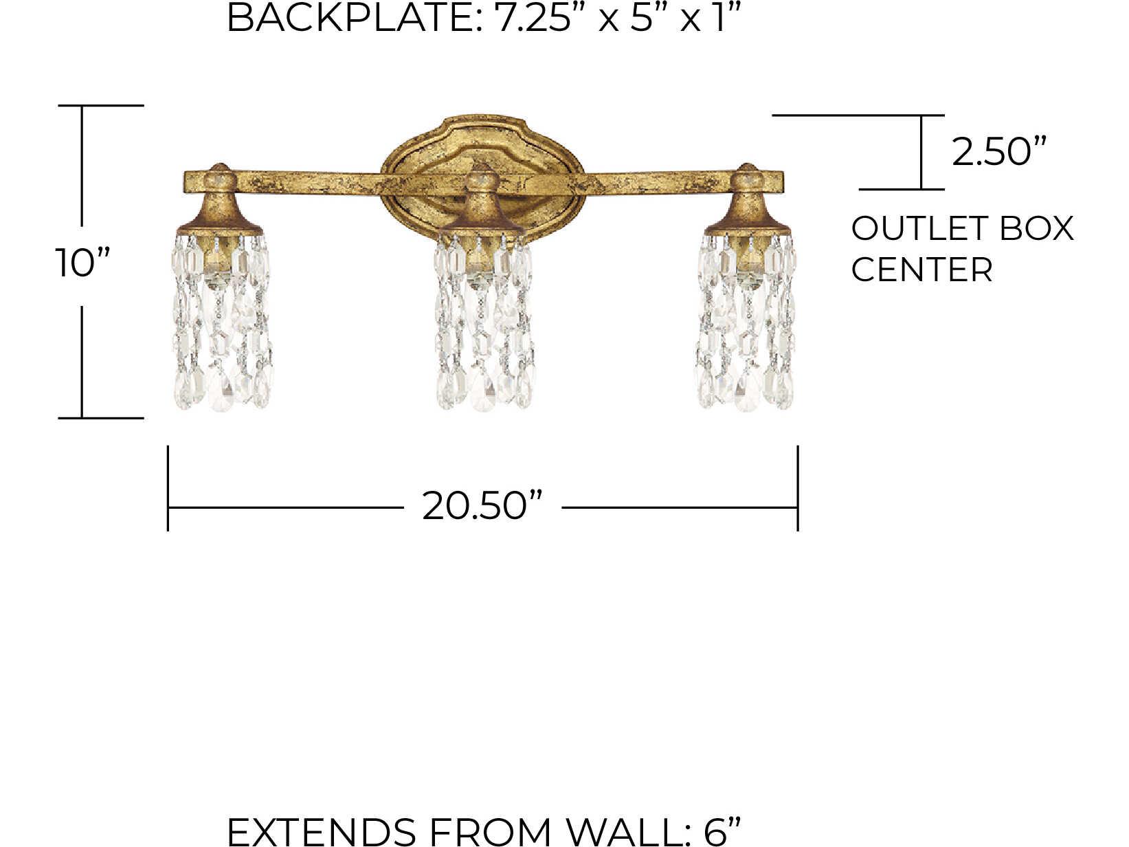 Capital Lighting Blakely Antique Gold Crystal Vanity Light