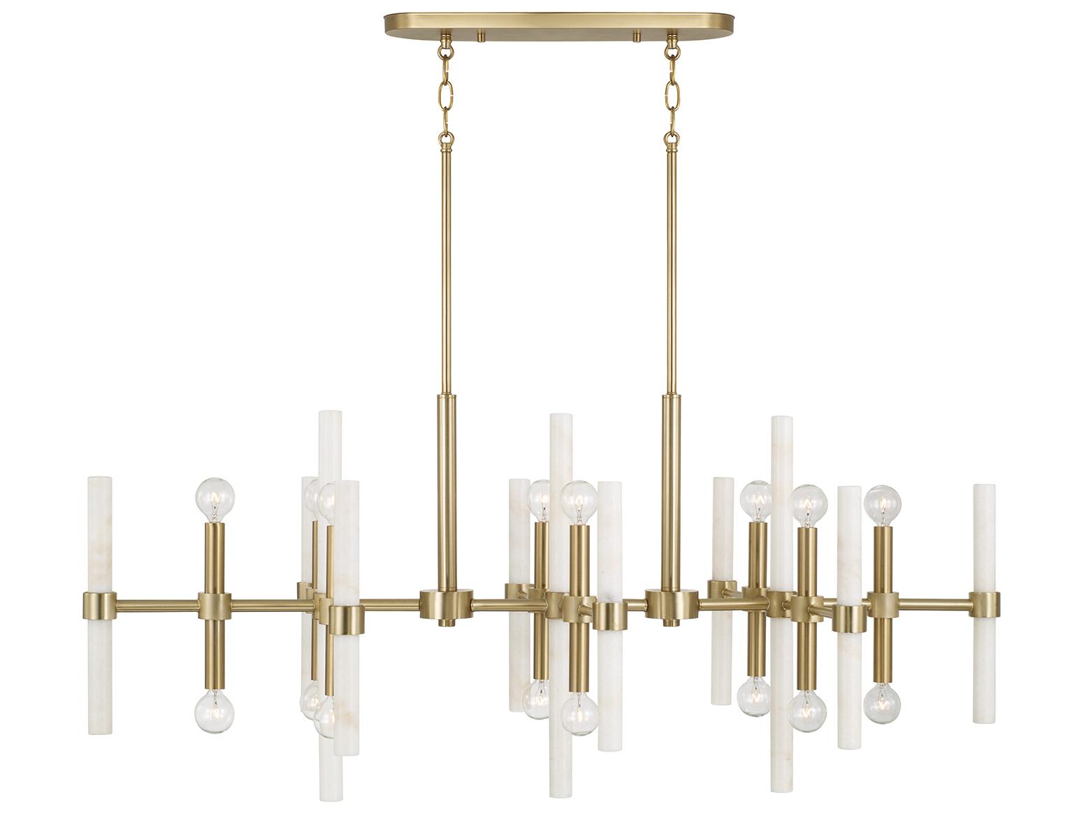 Capital Lighting Marlow 16-light Matte Brass Linear Island Pendant