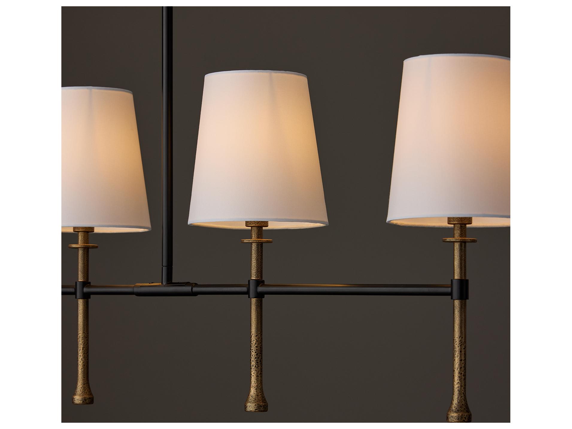 Capital Lighting Hollis 5-light Matte Black With Hammered Gold Linear Island Pendant