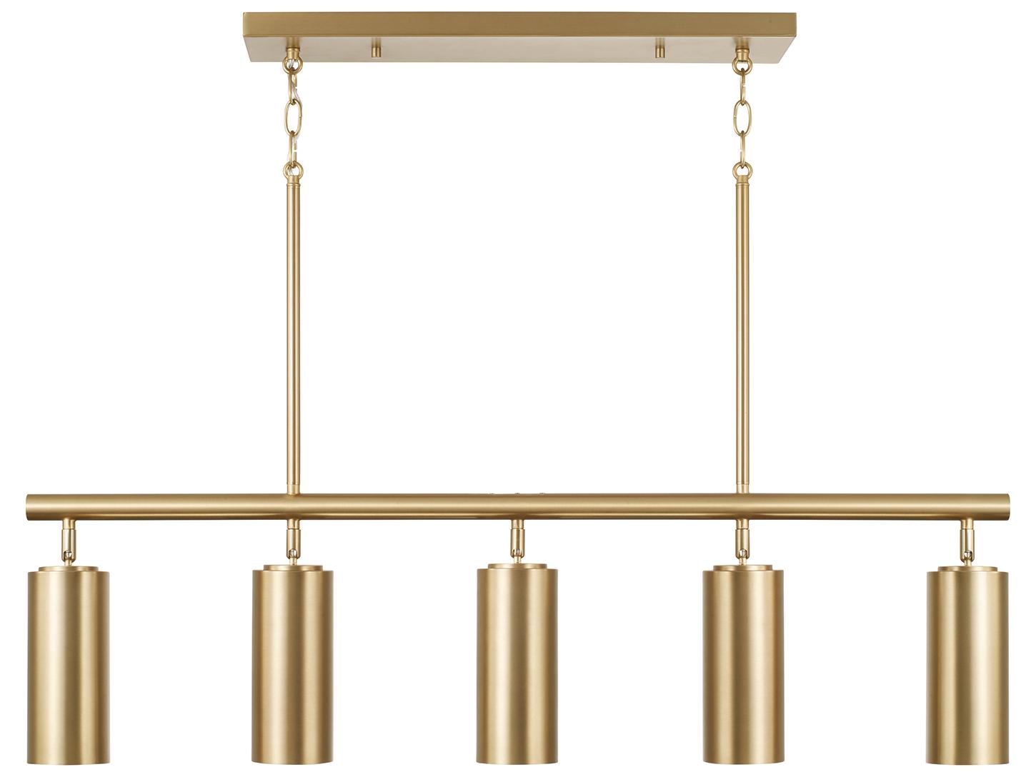 Capital Lighting Robbie 5-light Aged Brass Linear Island Pendant