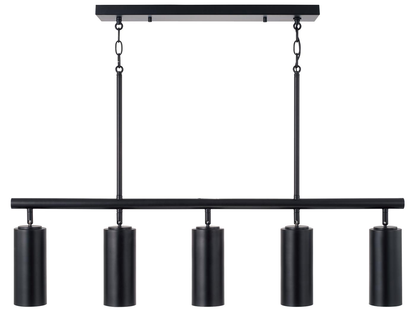 Capital Lighting Robbie 5-light Matte Black Linear Island Pendant