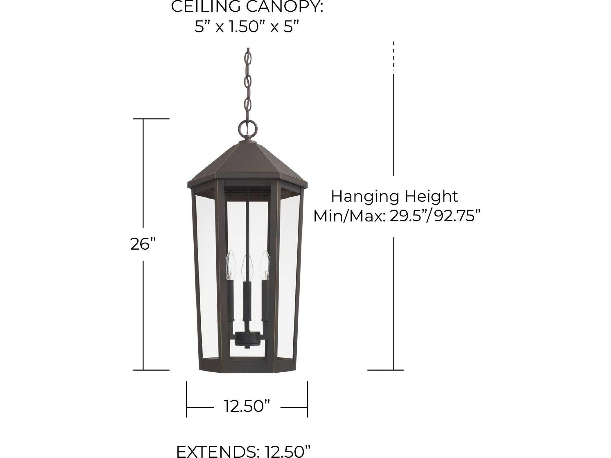 Capital Lighting Ellsworth 3 - Light Outdoor Hanging Light
