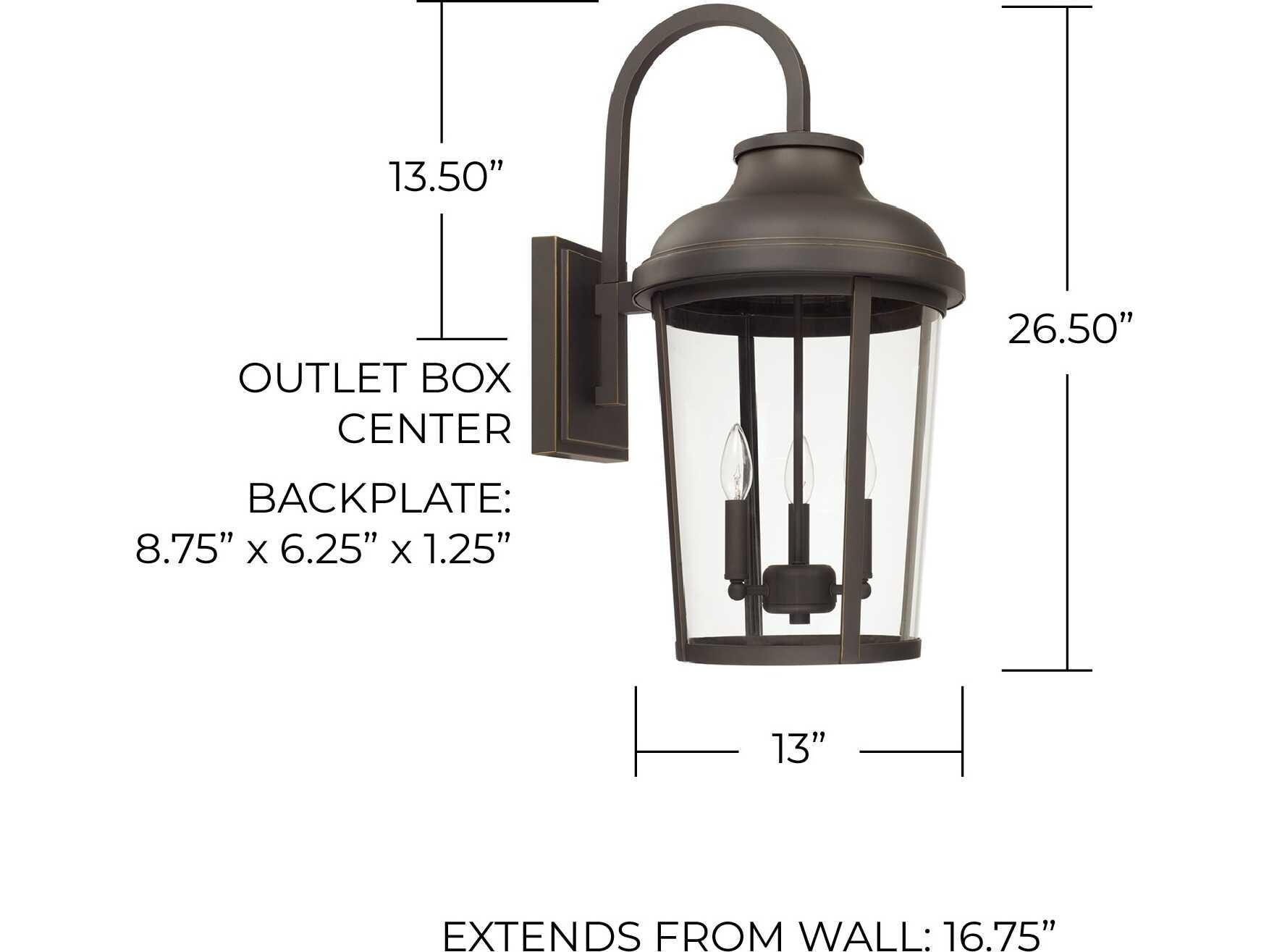 Capital Lighting Dunbar 3 - Light Outdoor Wall Light