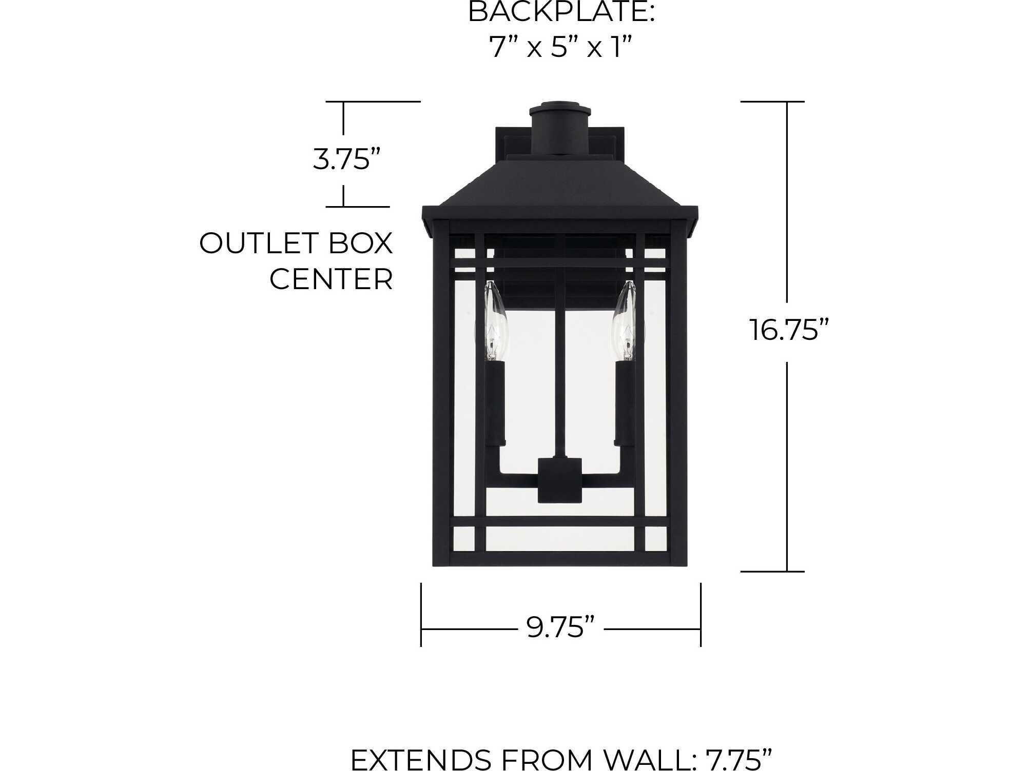 Capital Lighting Braden 2 - Light Outdoor Wall Lantern