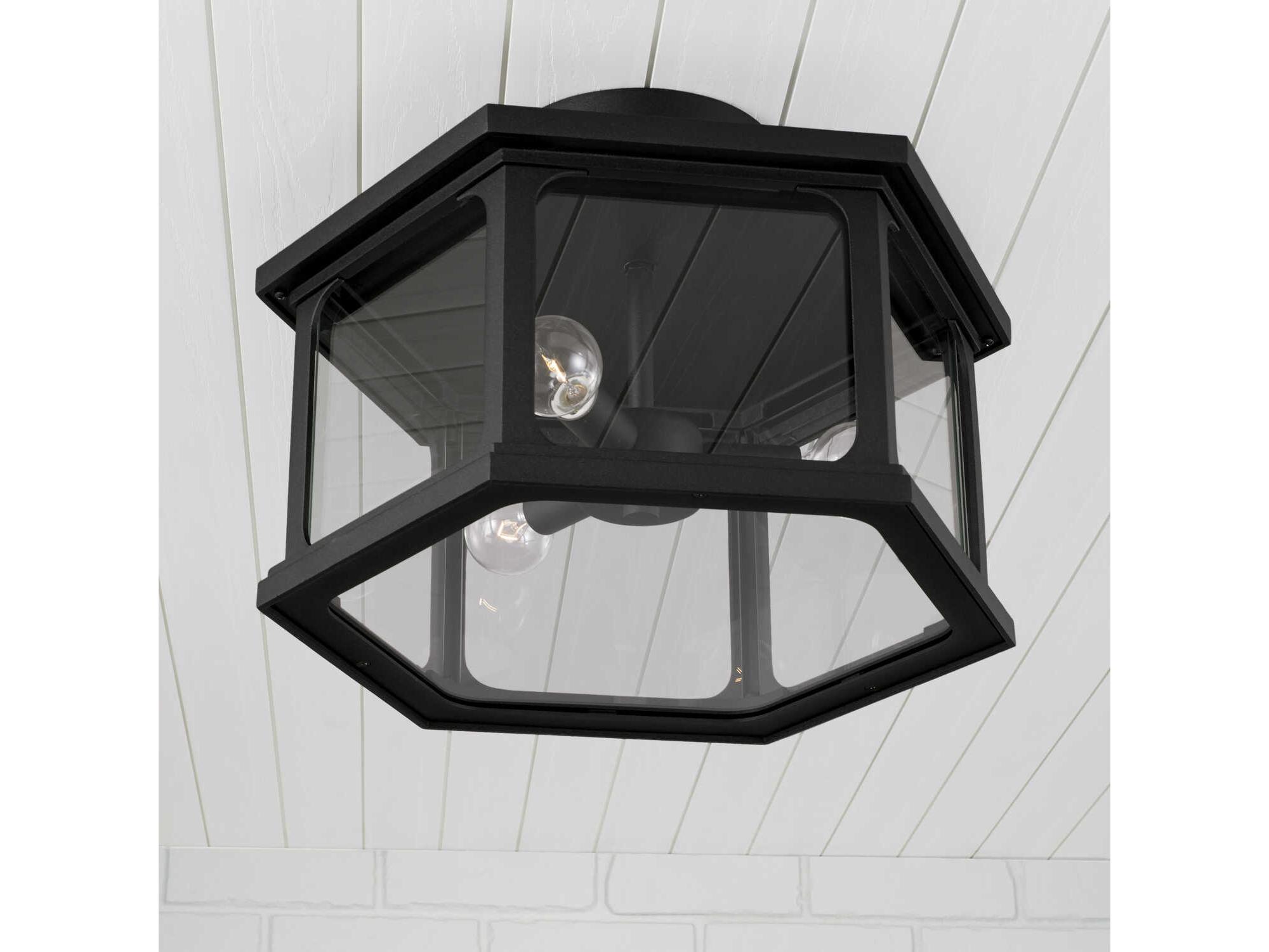 Capital Lighting Walton 3-Light Black Glass Semi Flush Mount