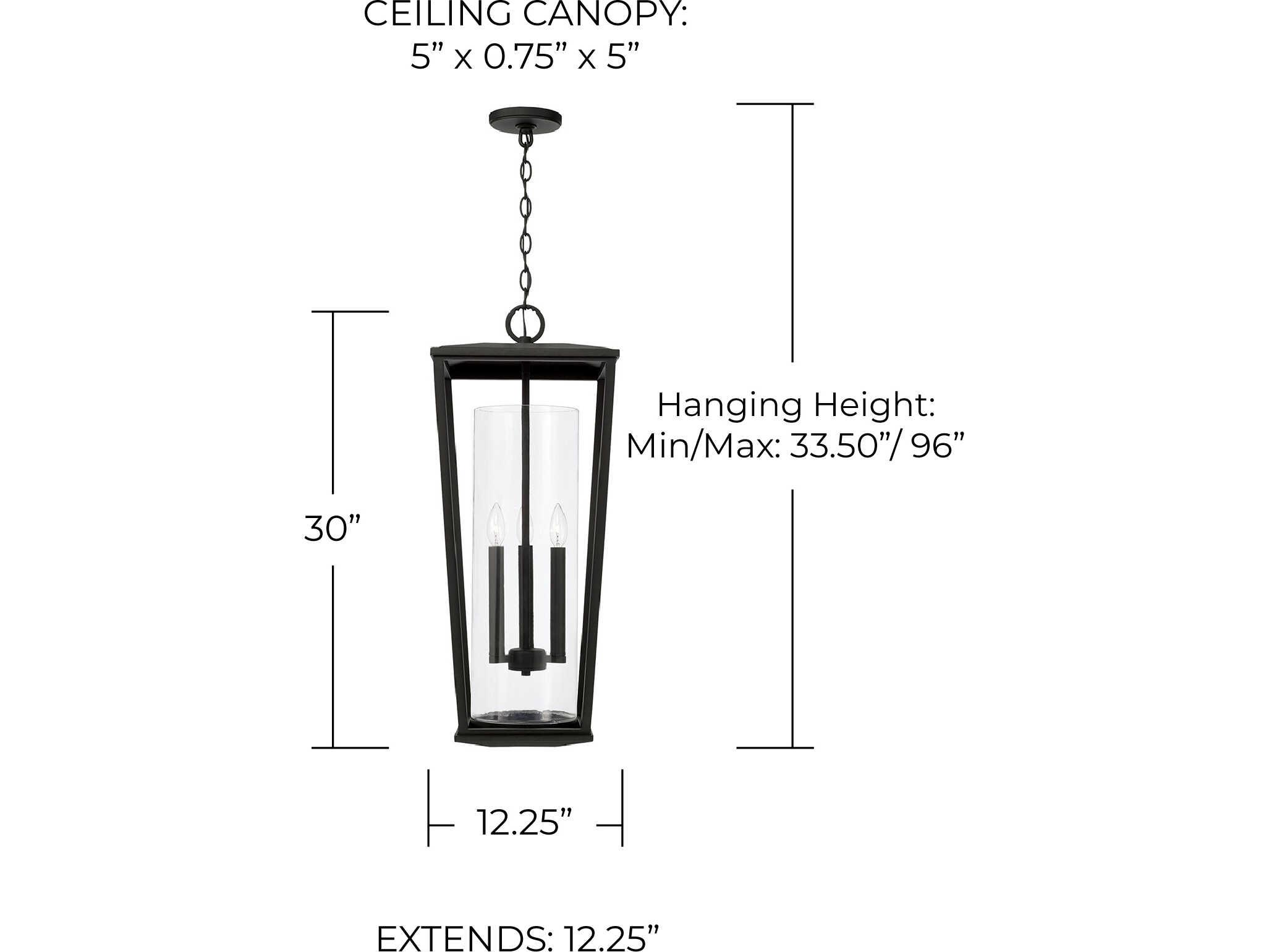 Capital Lighting Elliott 3 - Light Outdoor Hanging Light