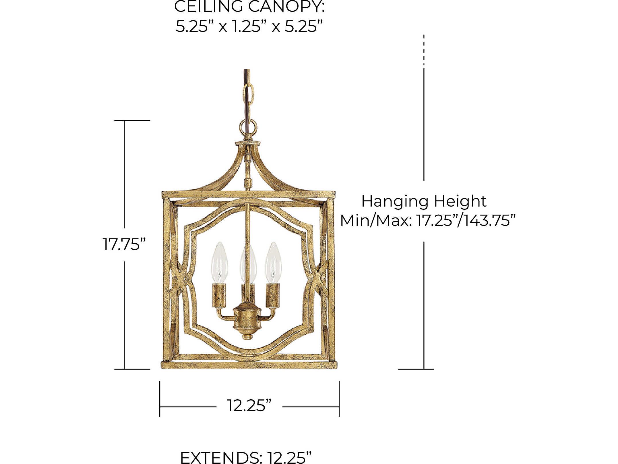 Capital Lighting Blakely 3-Light Antique Gold Candelabra Chandelier