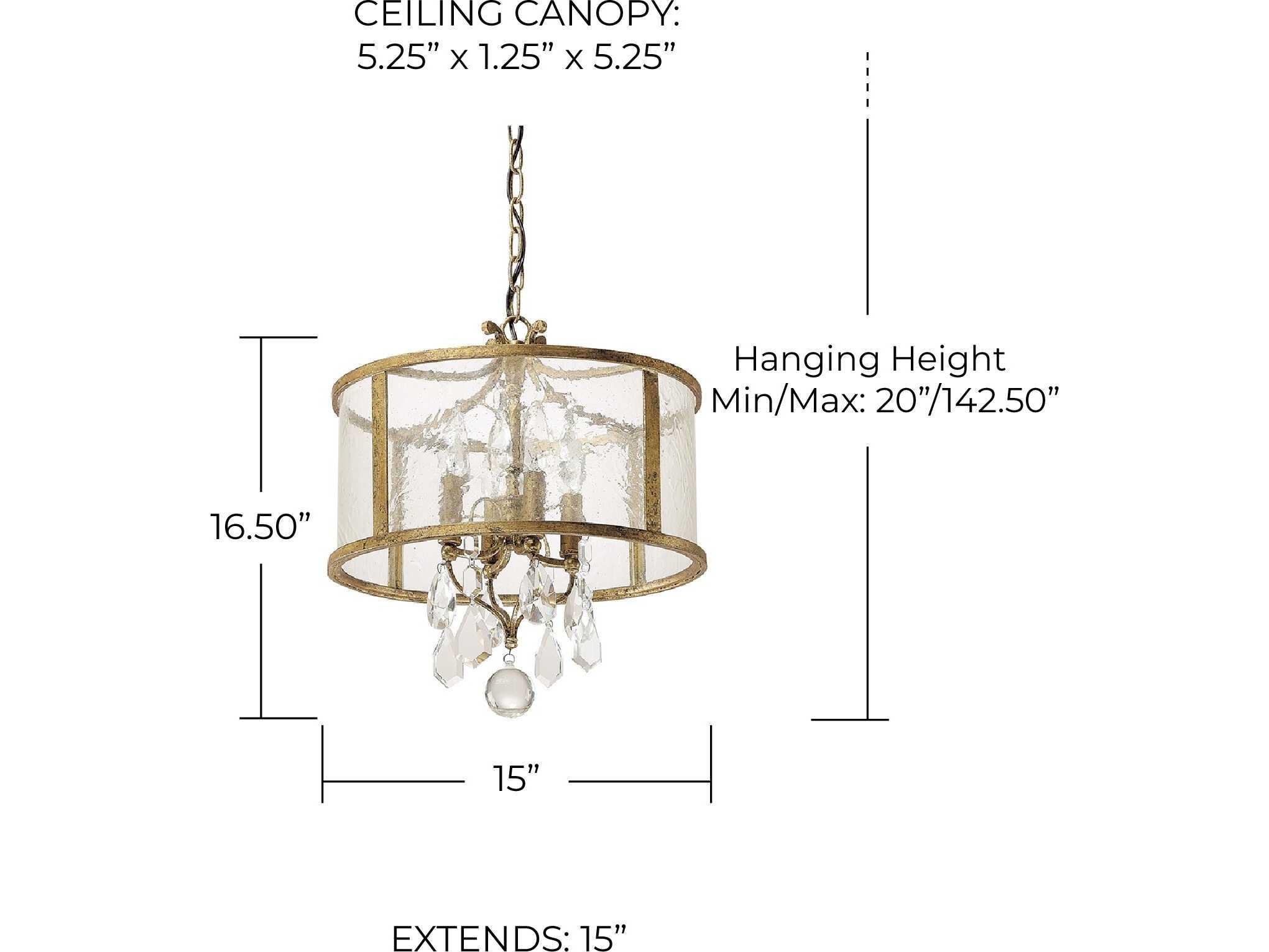 Capital Lighting Blakely 4-Light Antique Gold Crystal Glass Candelabra Chandelier