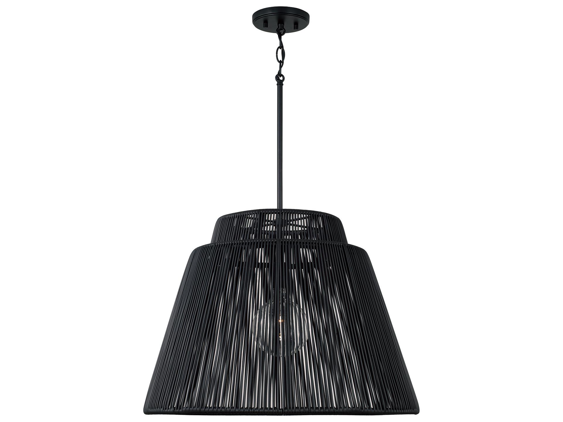 Capital Lighting Jasper 1-light Oynx And Black Geometric Pendant