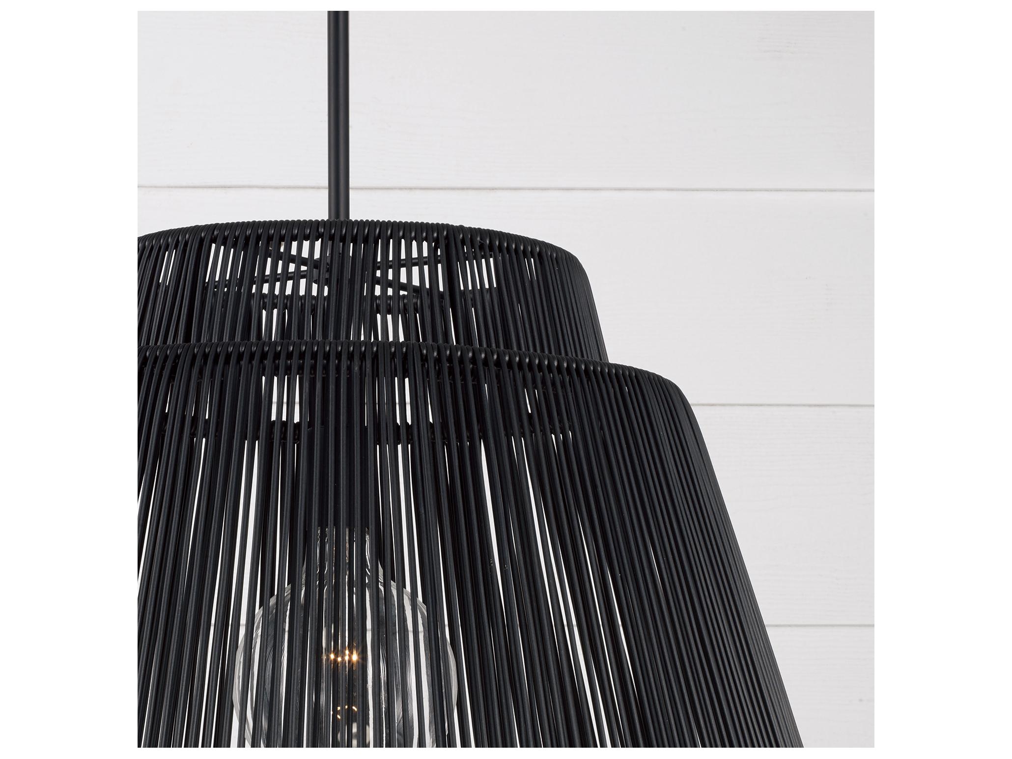 Capital Lighting Jasper 1-light Oynx And Black Geometric Pendant