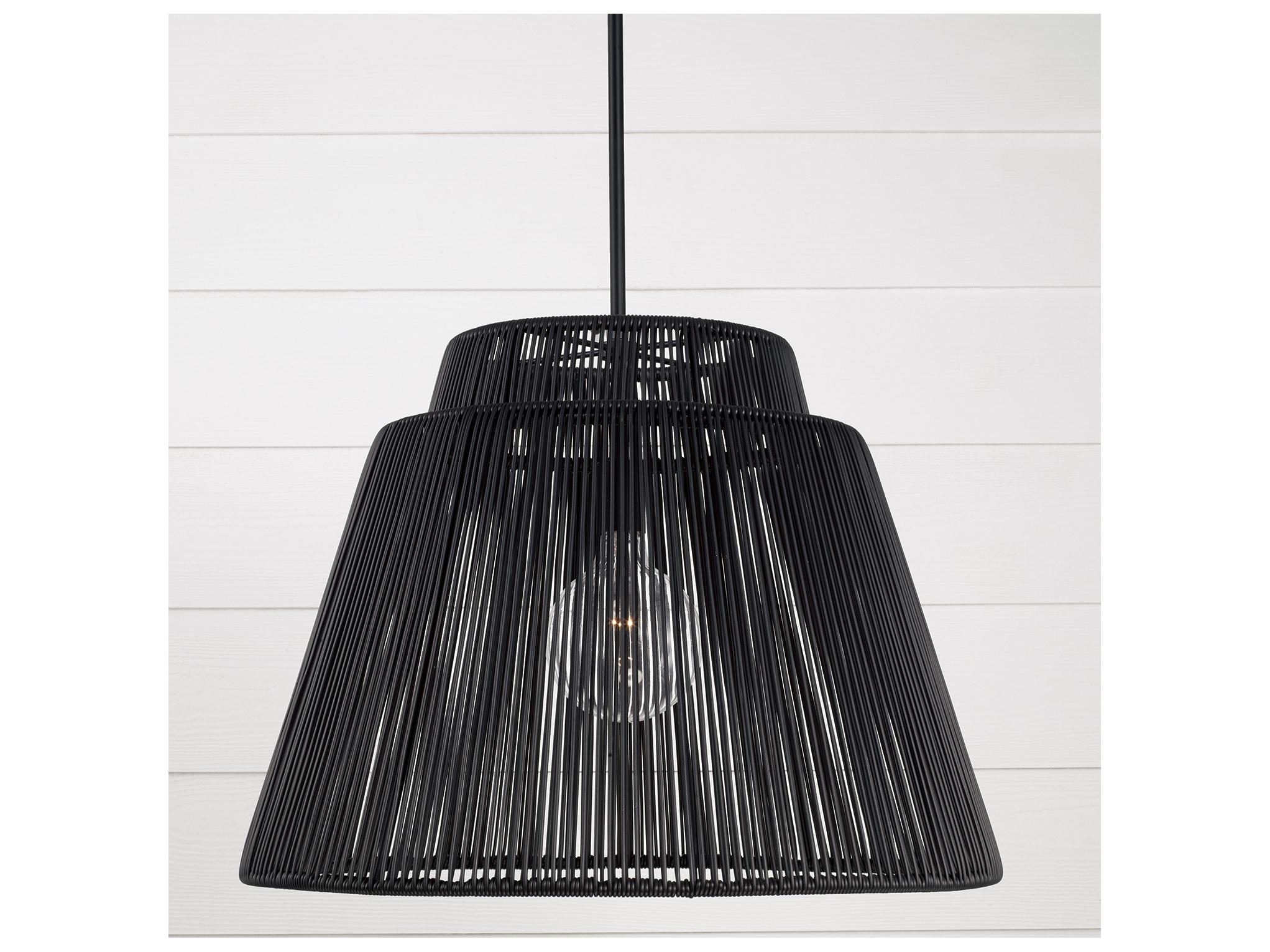 Capital Lighting Jasper 1-light Oynx And Black Geometric Pendant