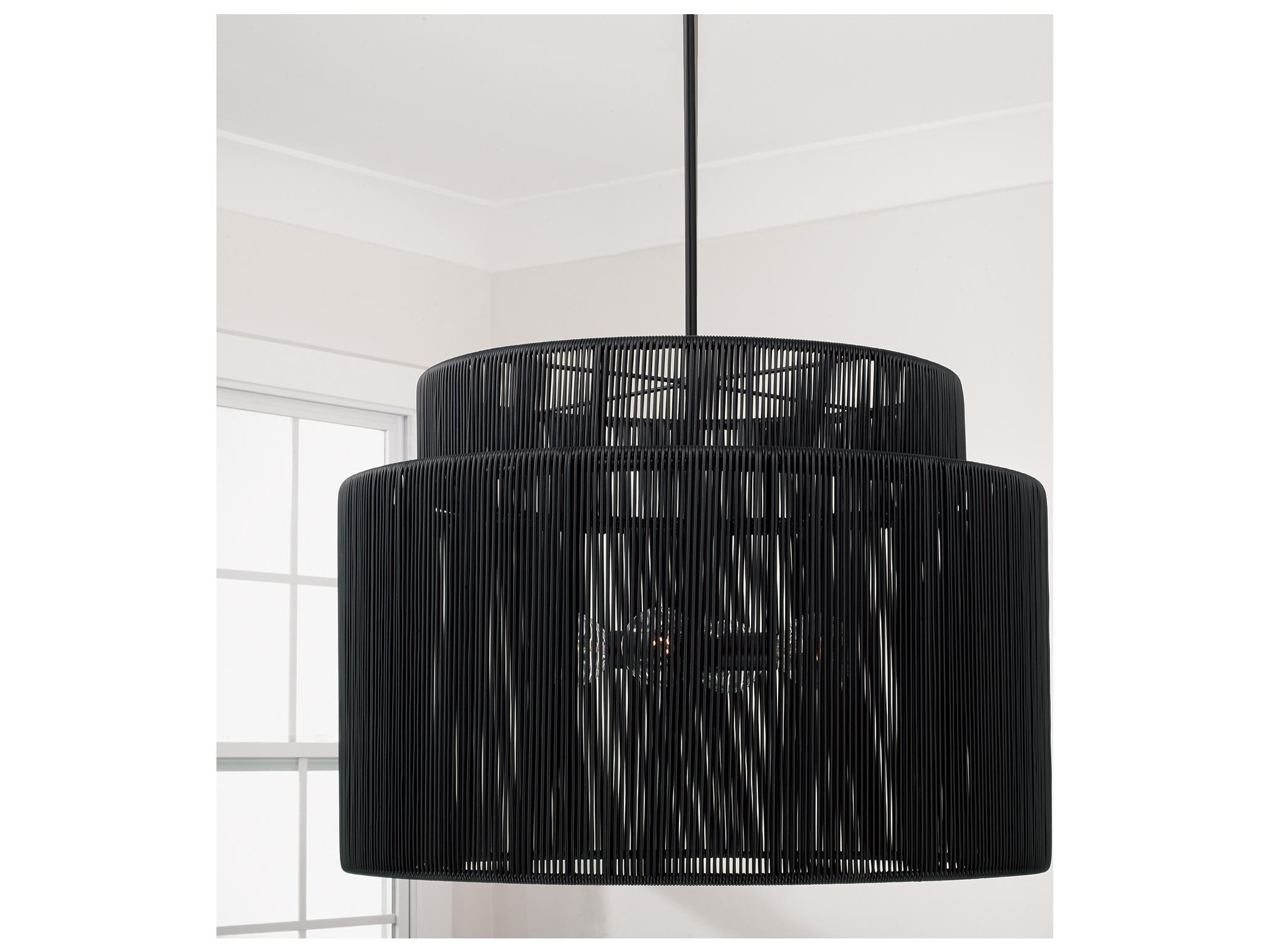 Capital Lighting Jasper 4-light Oynx And Black Cylinder Pendant
