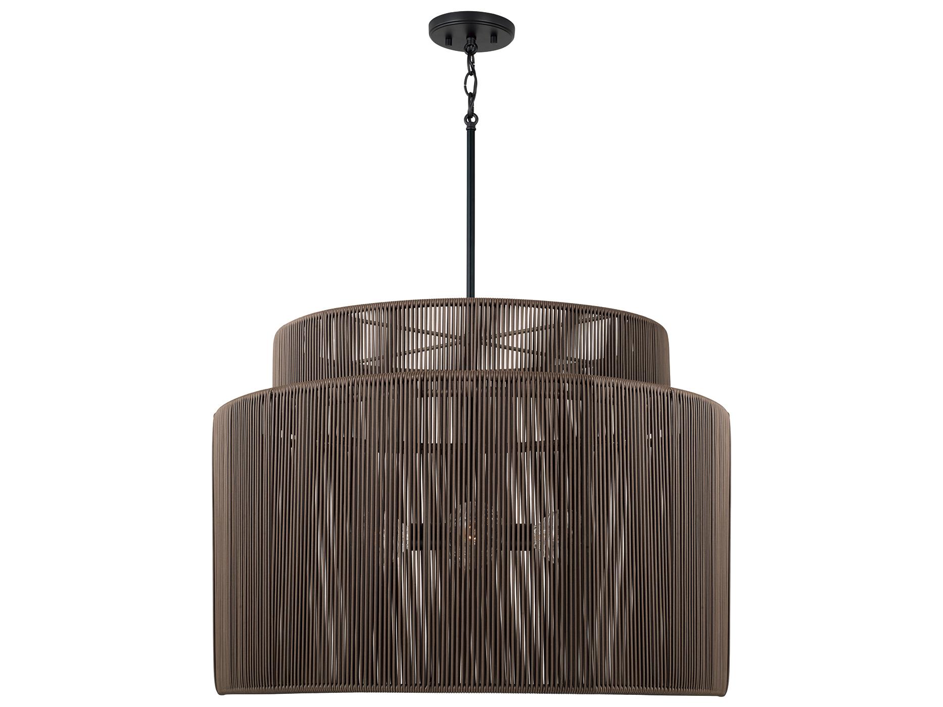 Capital Lighting Jasper 4-light Umber And Black Brown Cylinder Geometric Pendant