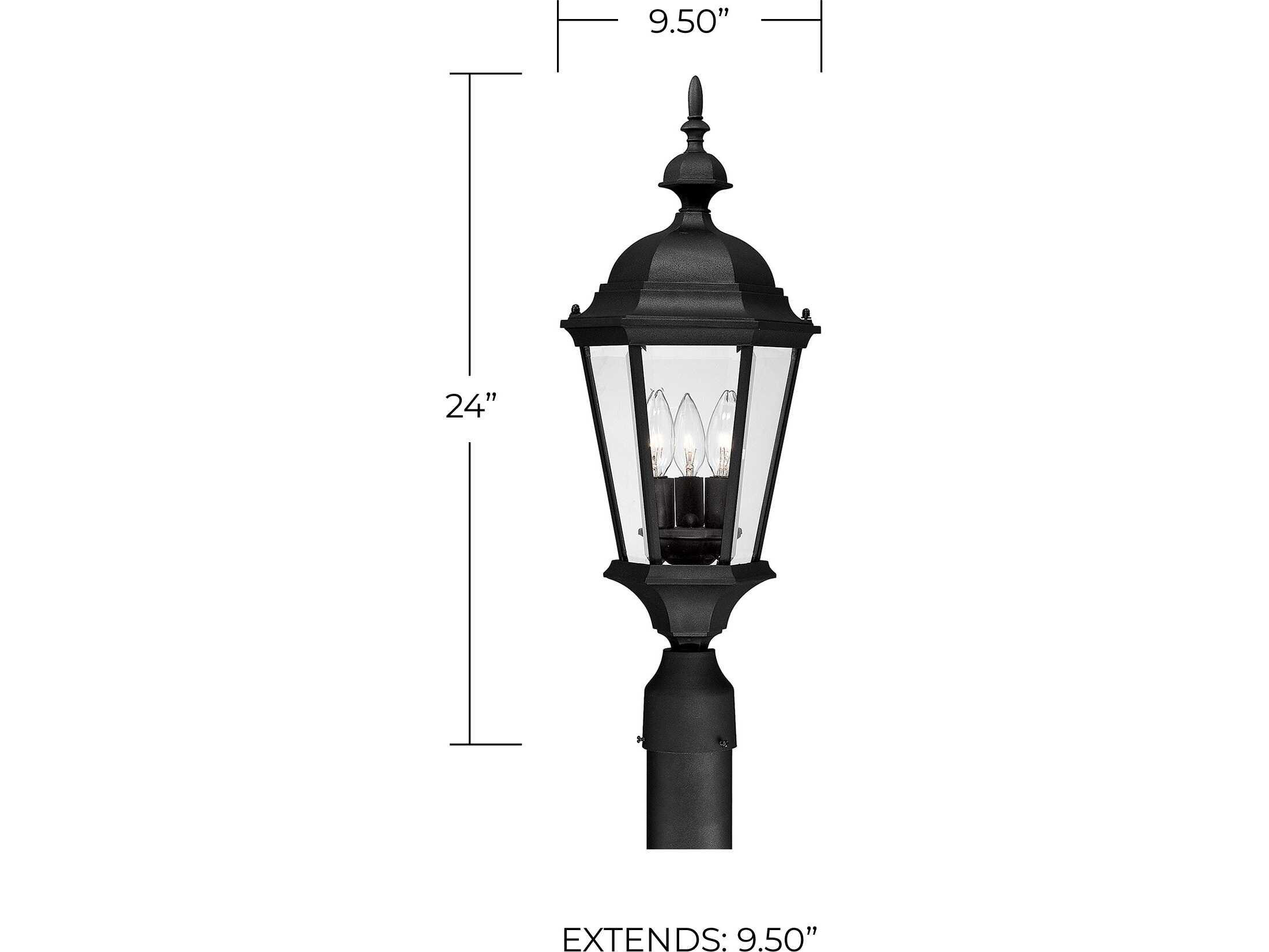 Capital Lighting Carriage House Black Outdoor Post Light
