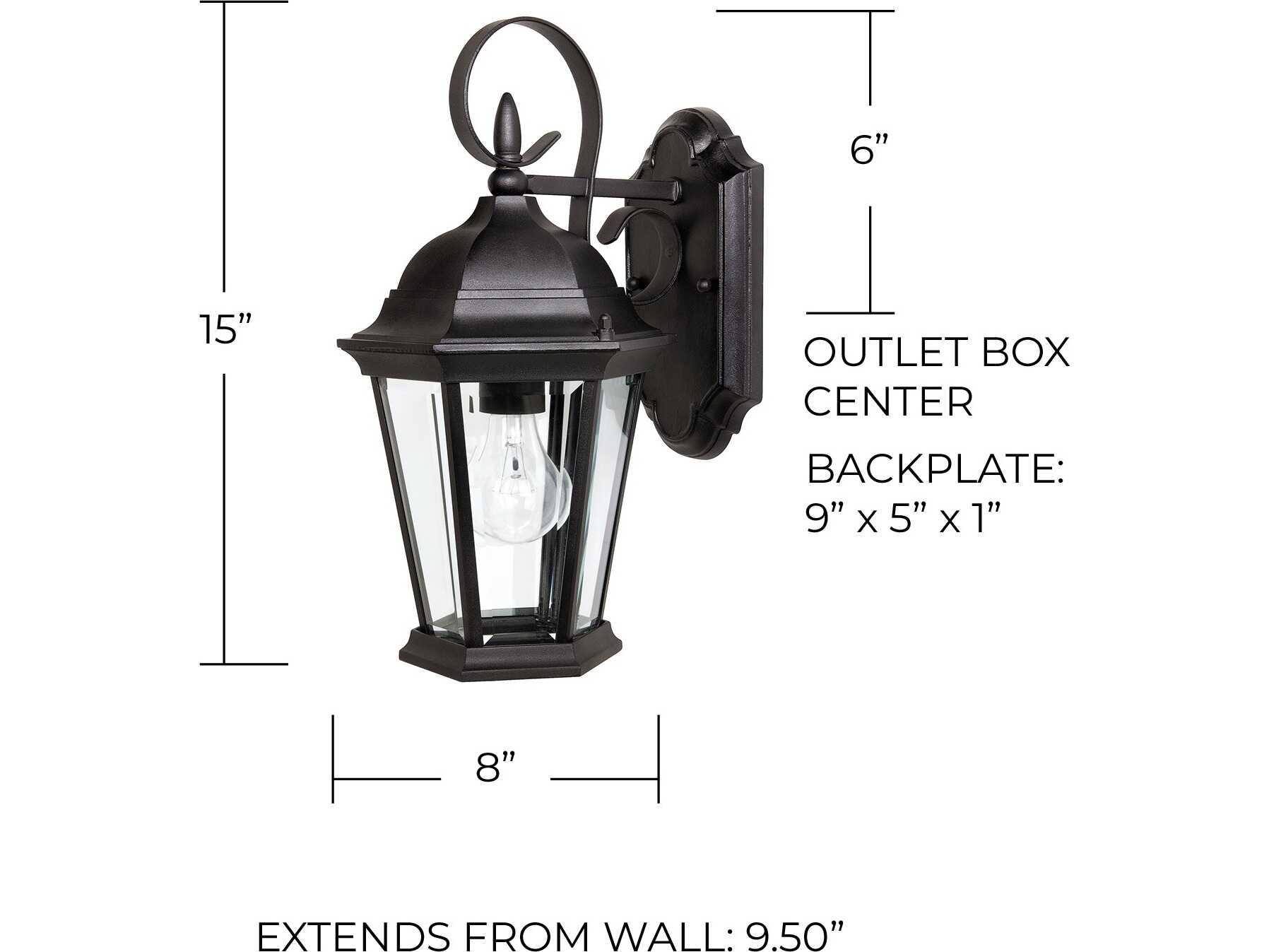 Capital Lighting Carriage House Black Outdoor Wall Light