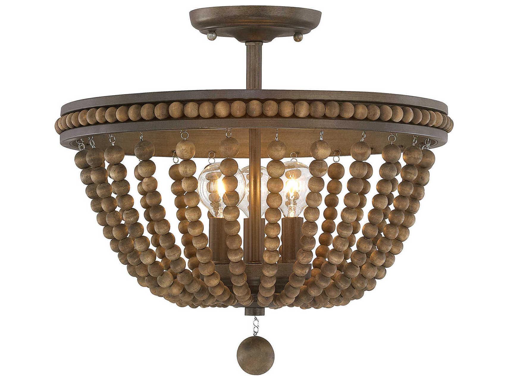 Capital Lighting Handley 3-Light Tobacco Brown Semi Flush Mount