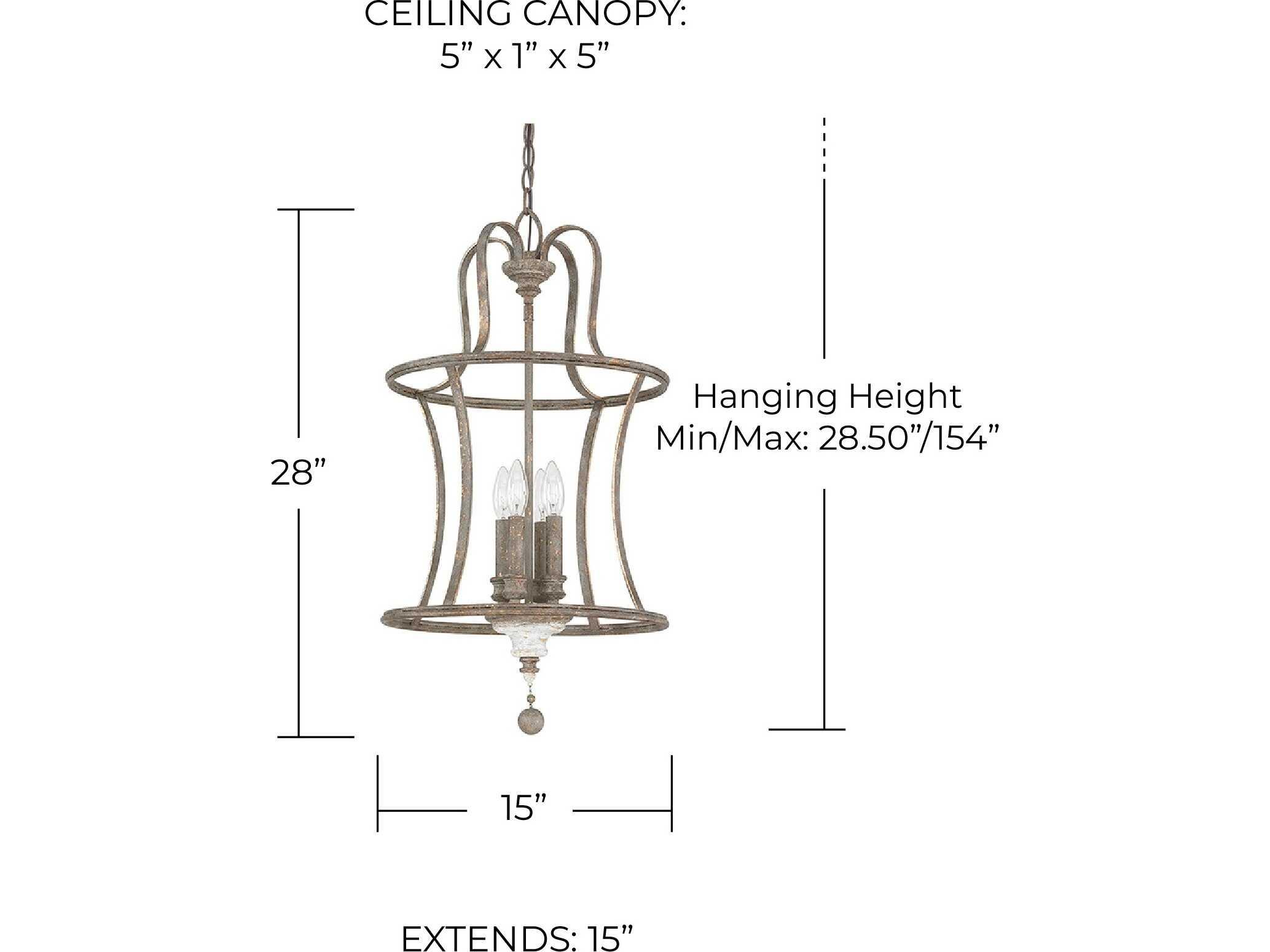 Capital Lighting Zoe 4-Light French Antique Gray Pendant