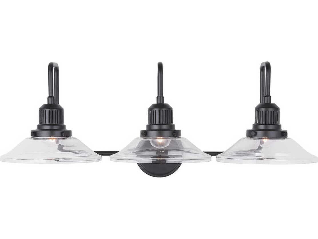 Capital Lighting Roan 3-Light Matte Black Glass Vanity Light