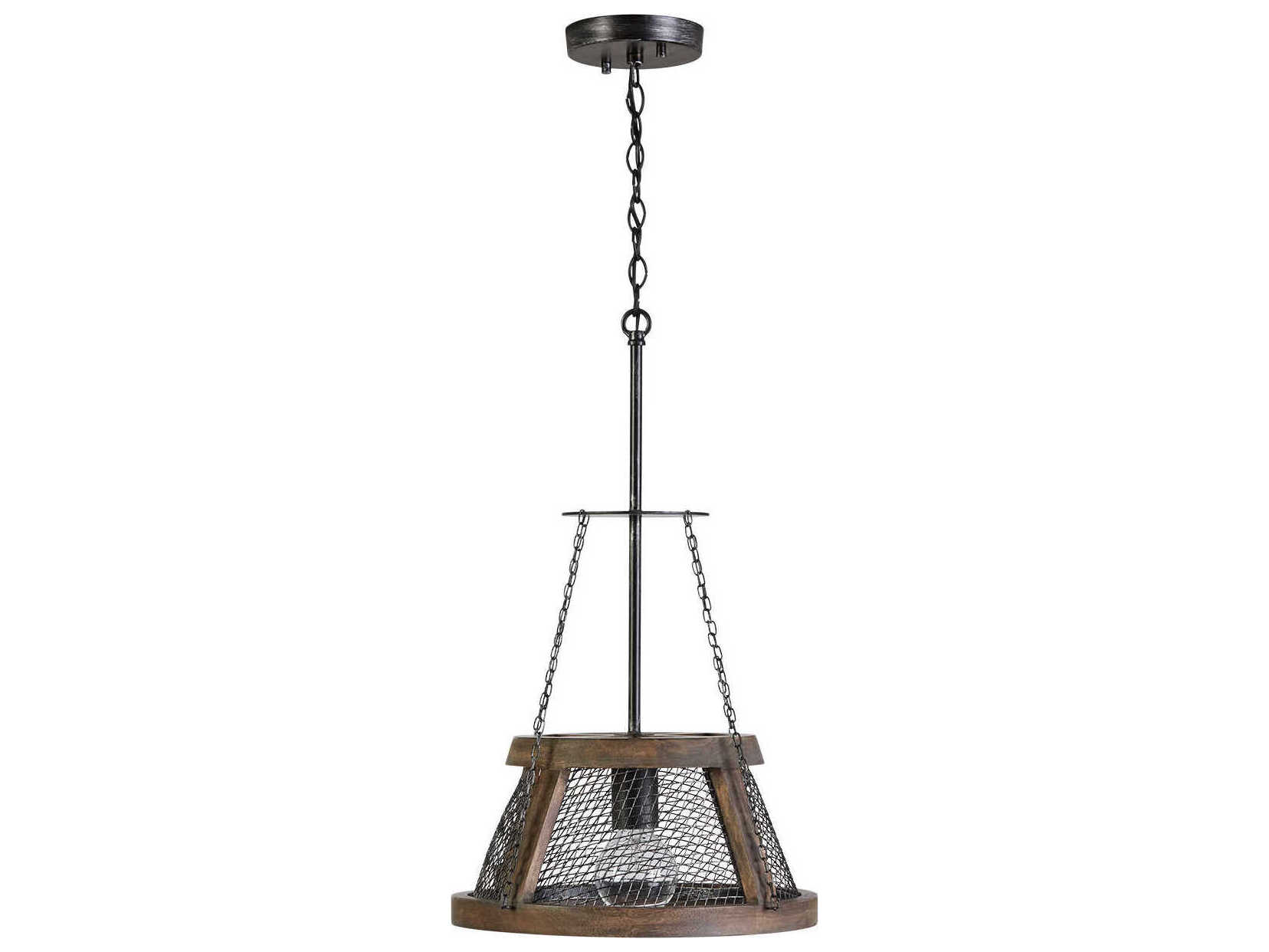 Capital Lighting Lagmore 1-Light Zinc Wood Black Pendant