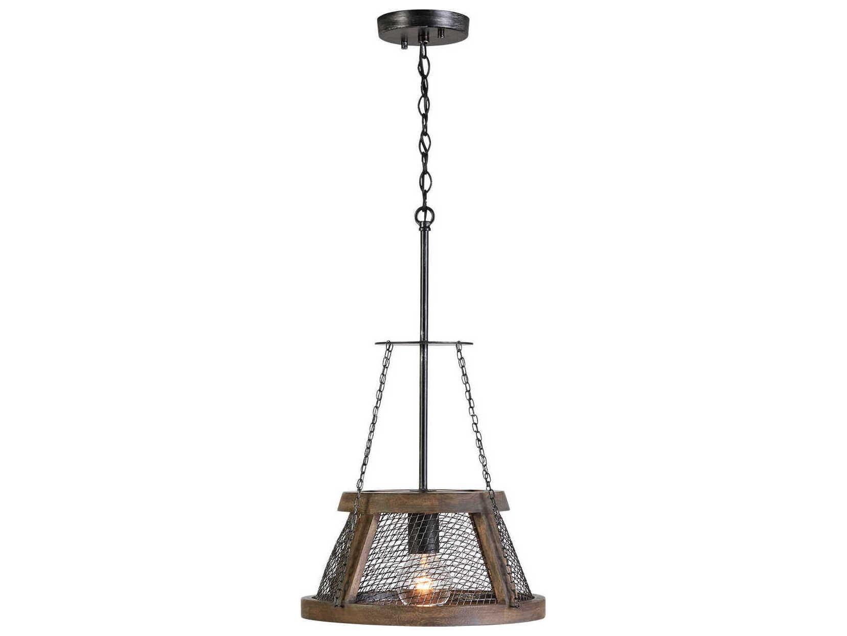 Capital Lighting Lagmore 1-Light Zinc Wood Black Pendant