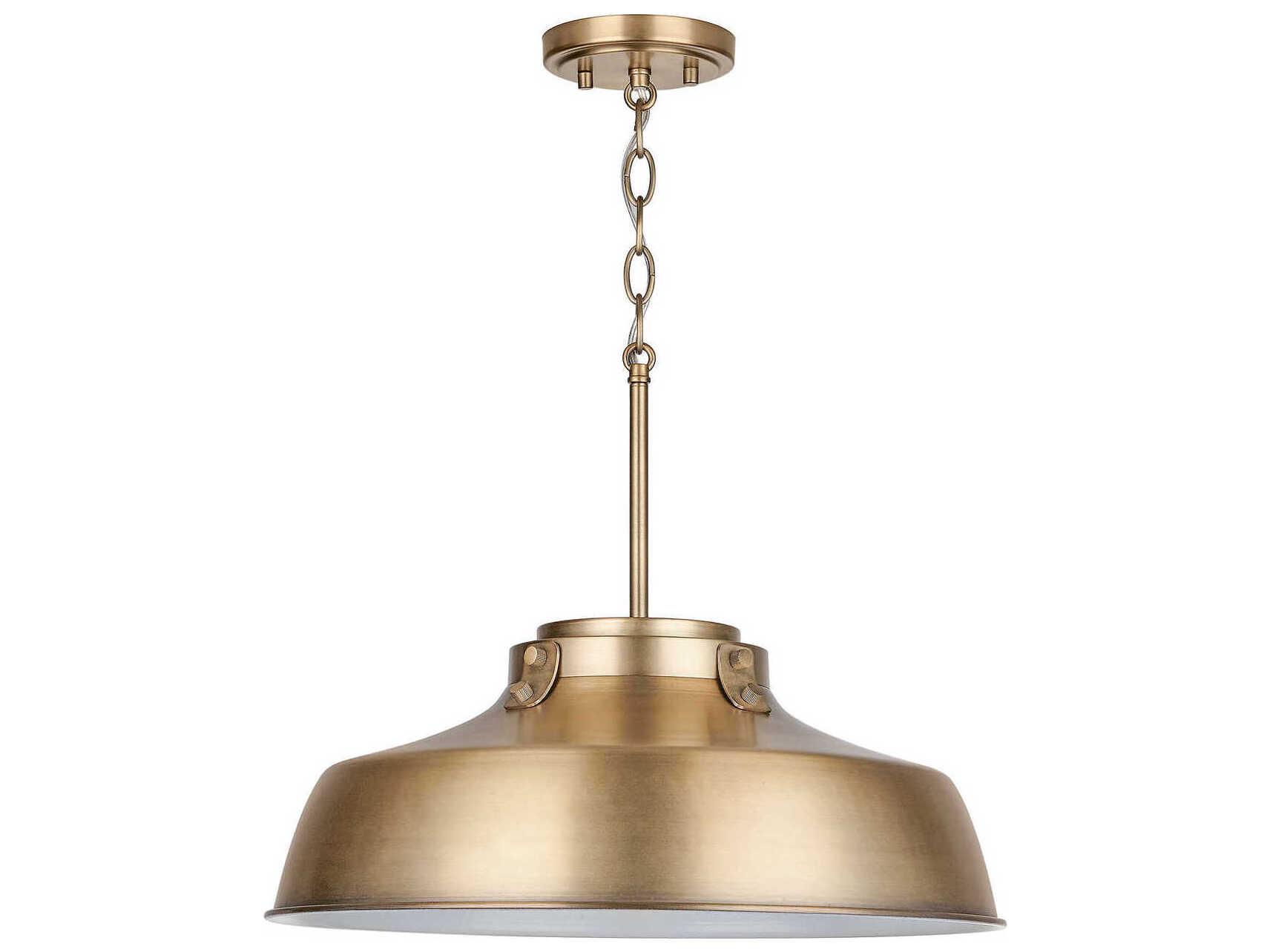 Capital Lighting Oakwood 1-Light Aged Brass Dome Pendant