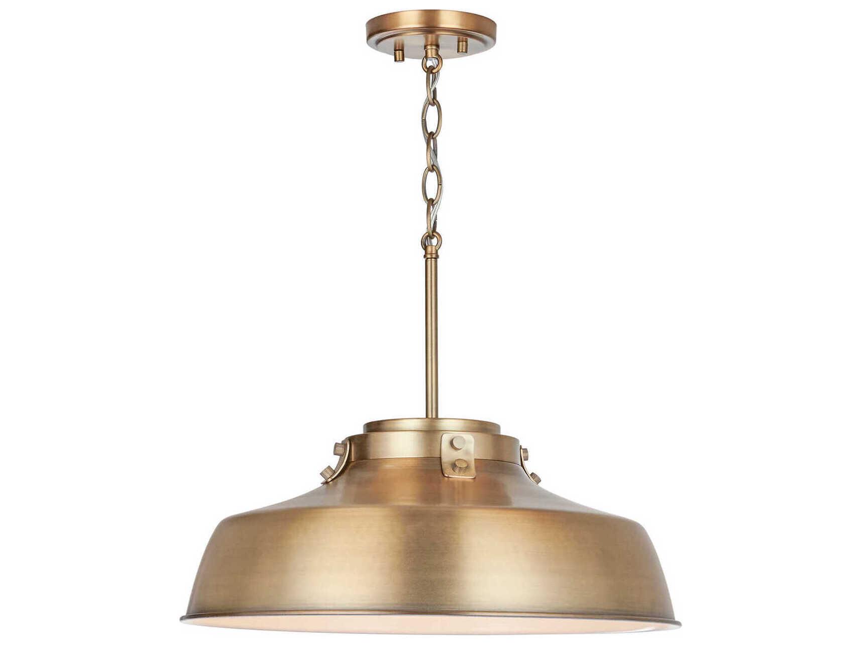 Capital Lighting Oakwood 1-Light Aged Brass Dome Pendant