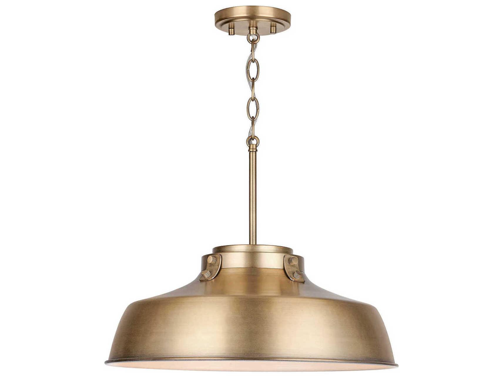 Capital Lighting Oakwood 1-Light Aged Brass Dome Pendant