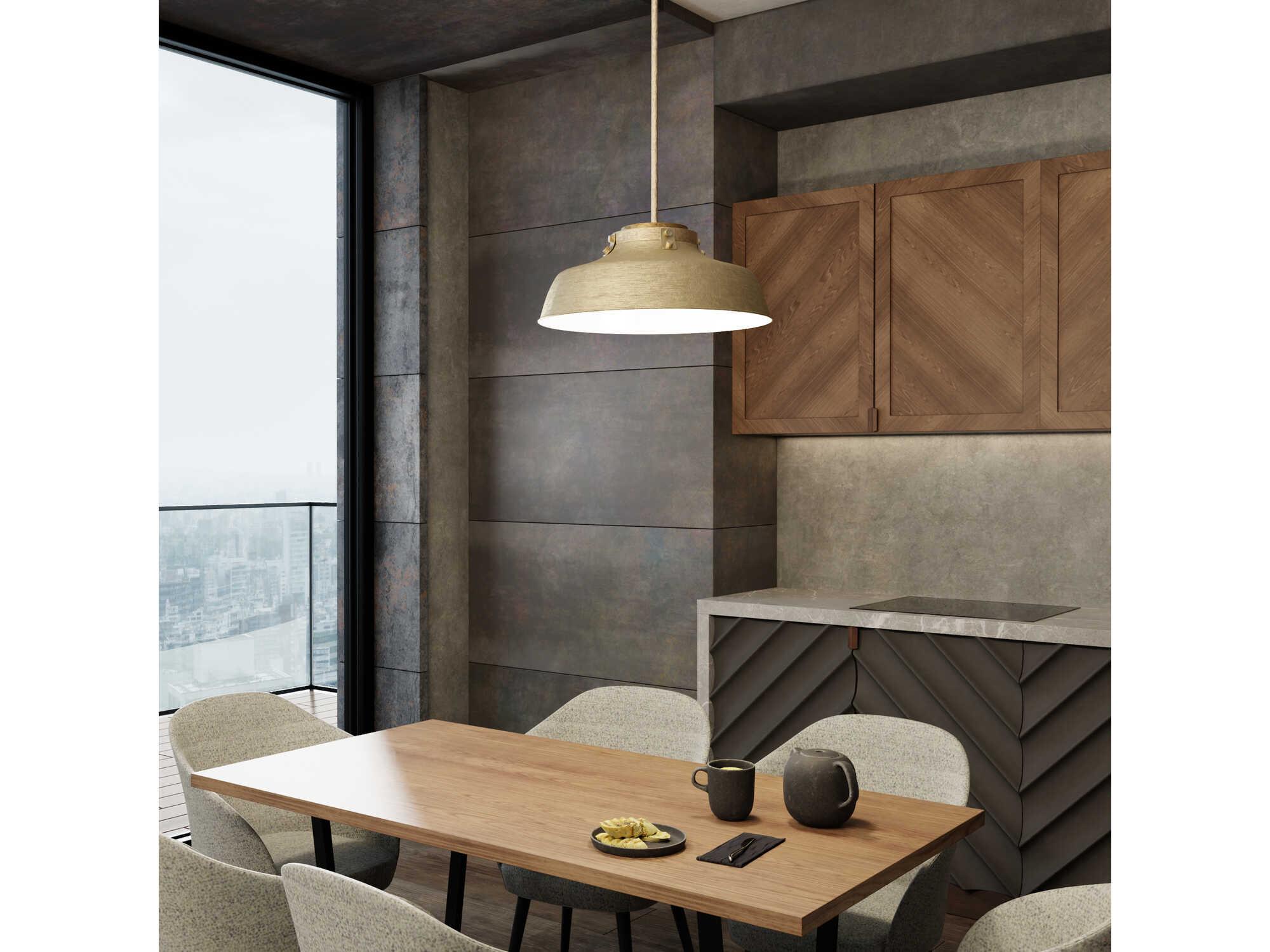 Capital Lighting Oakwood 1-Light Aged Brass Dome Pendant