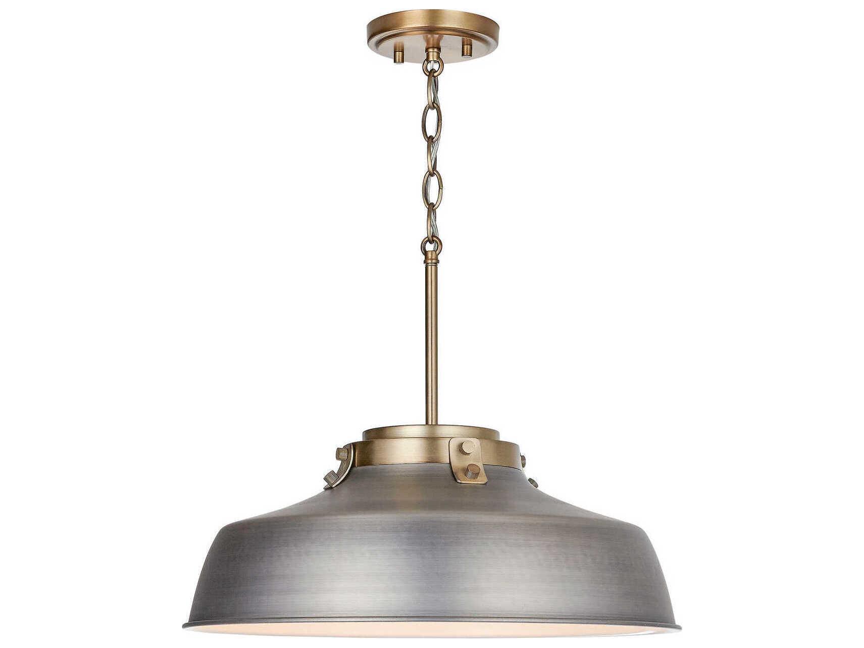 Capital Lighting Oakwood 1-Light Antique Nickel Dome Pendant