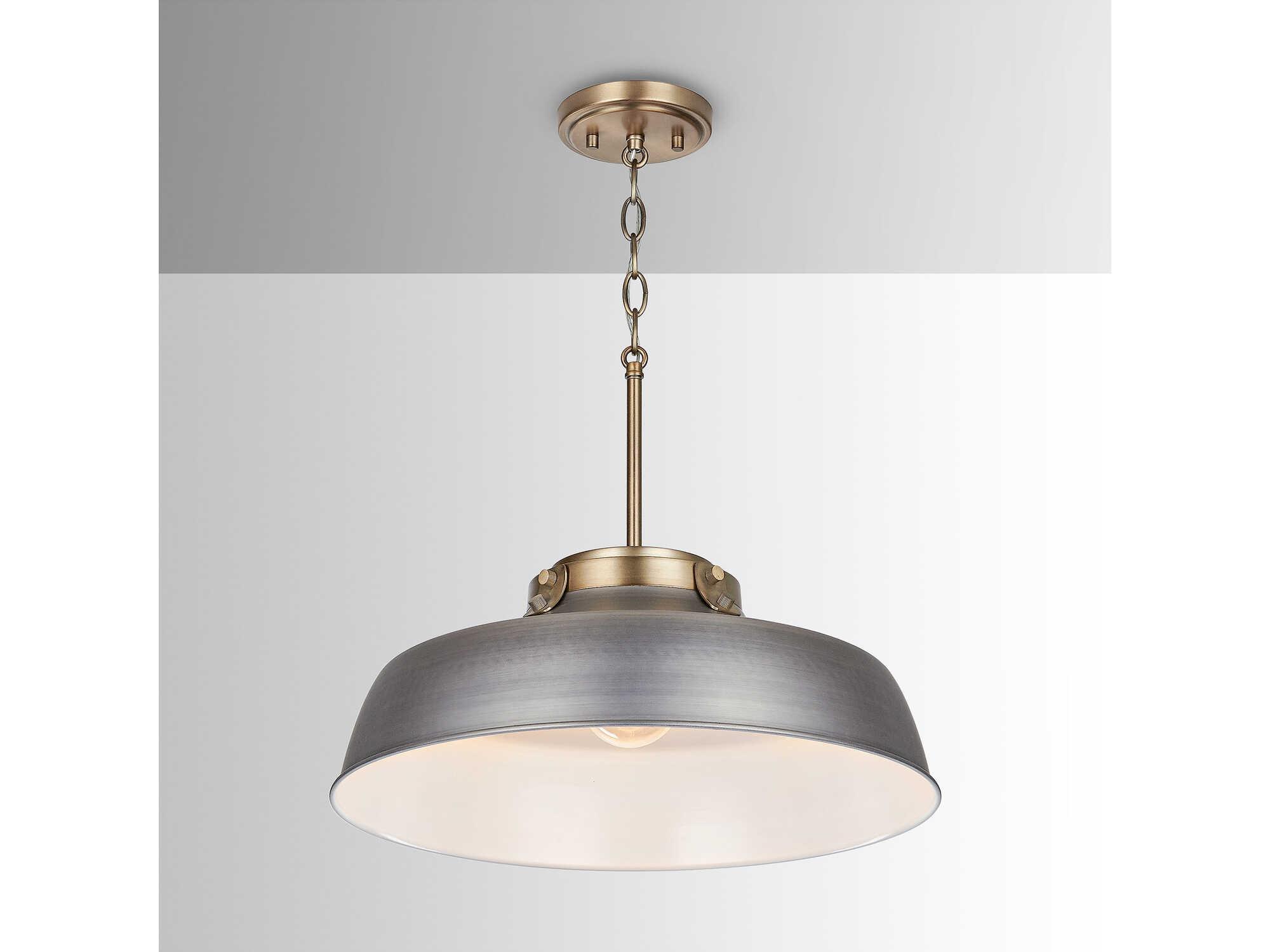 Capital Lighting Oakwood 1-Light Antique Nickel Dome Pendant