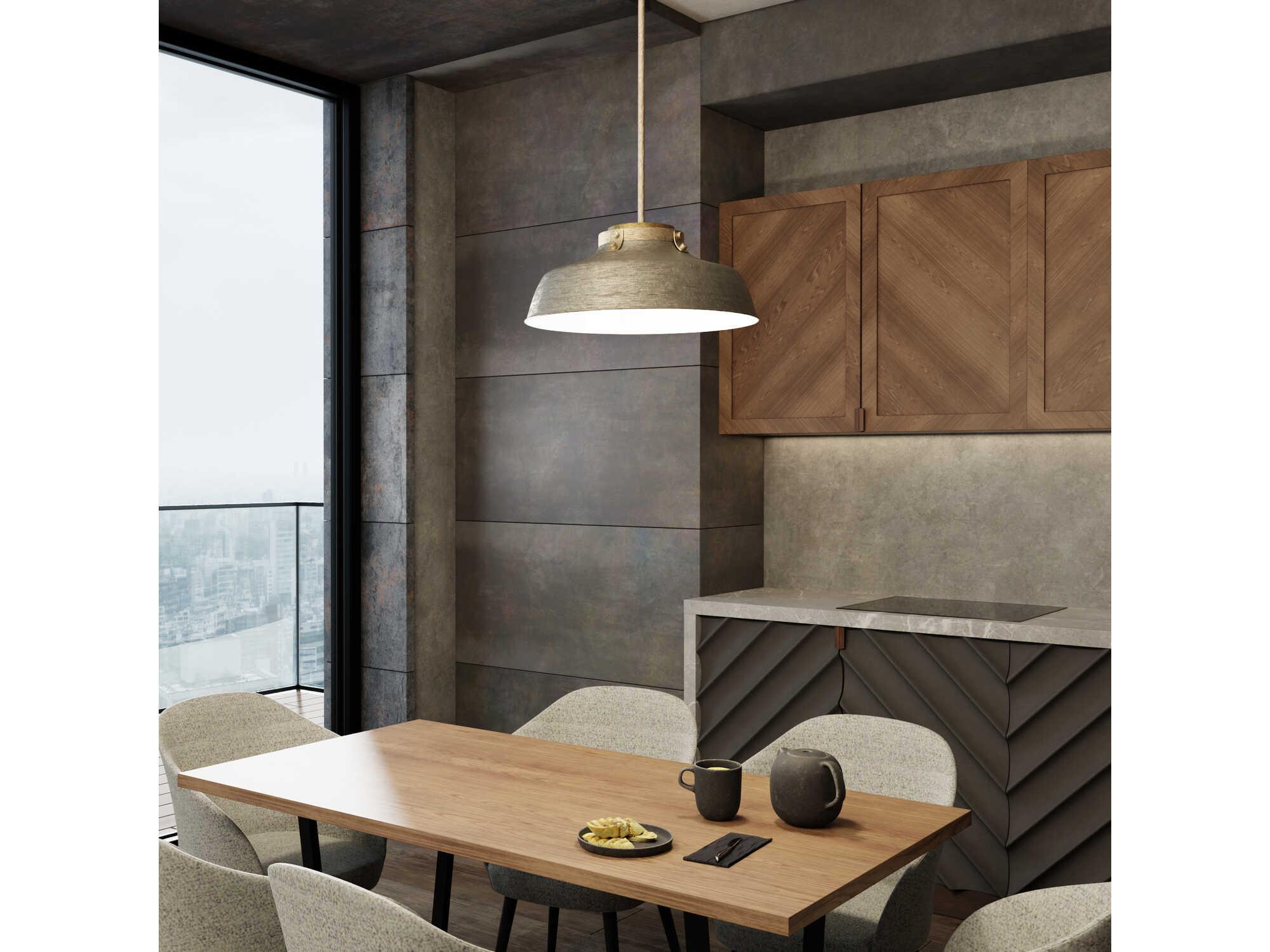 Capital Lighting Oakwood 1-Light Antique Nickel Dome Pendant